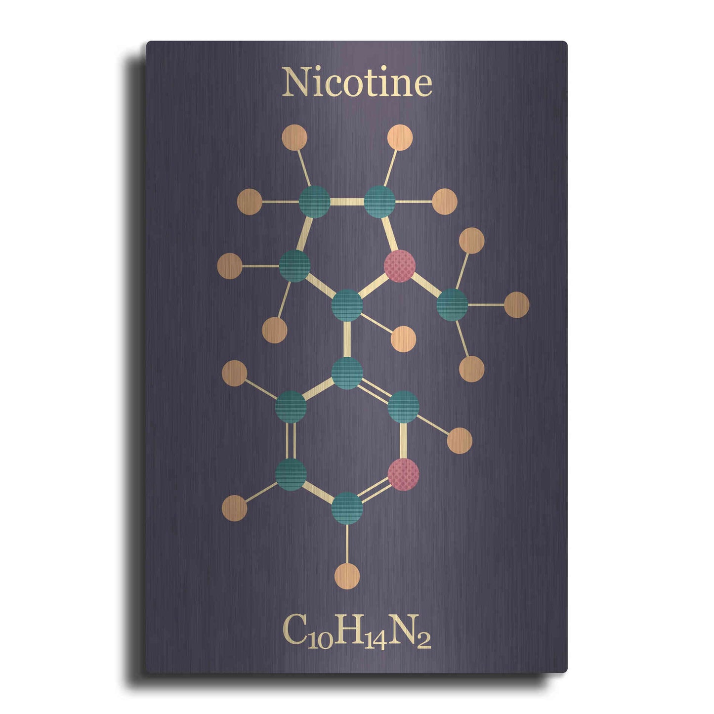 Luxe Metal Art 'Nicotine Molecule' by Epic Portfolio, Metal Wall Art