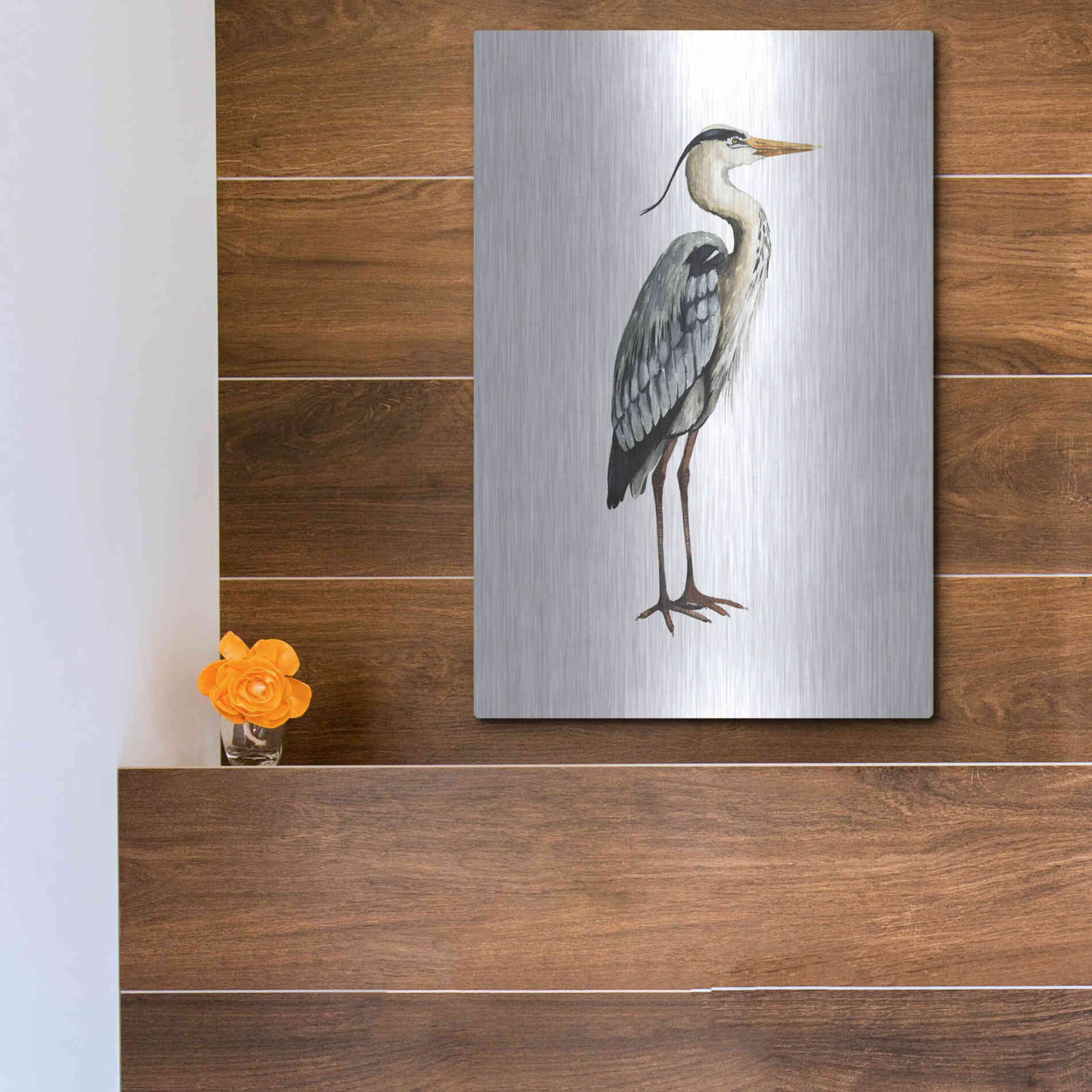 Luxe Metal Art 'Sea Bird V' by Grace Popp, Metal Wall Art,12x16