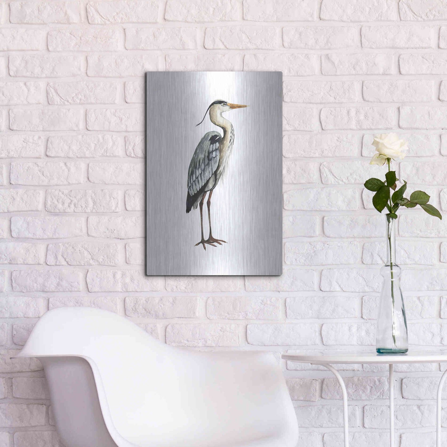 Luxe Metal Art 'Sea Bird V' by Grace Popp, Metal Wall Art,16x24