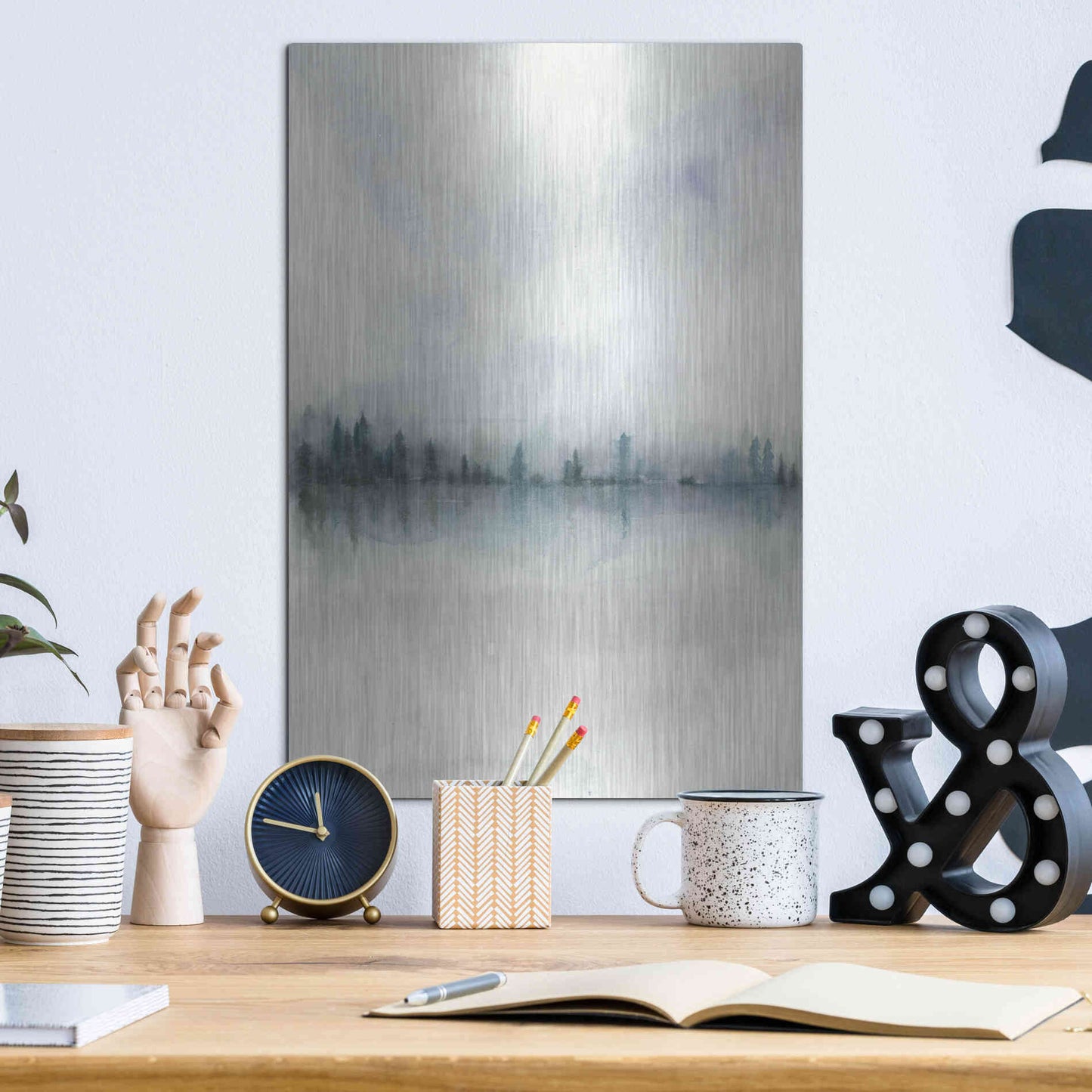 Luxe Metal Art 'Horizon Whisper II' by Grace Popp, Metal Wall Art,12x16
