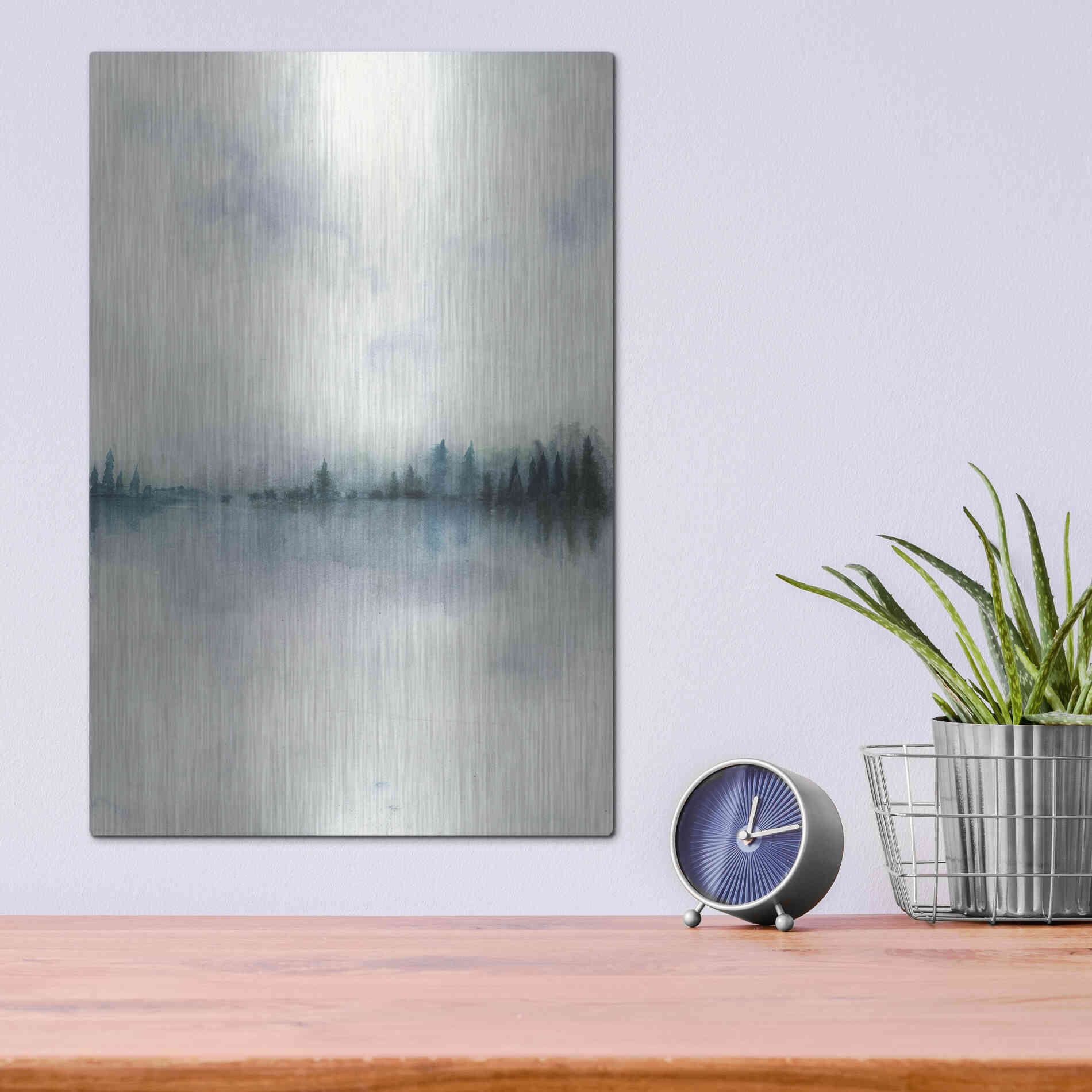 Luxe Metal Art 'Horizon Whisper I' by Grace Popp, Metal Wall Art,12x16