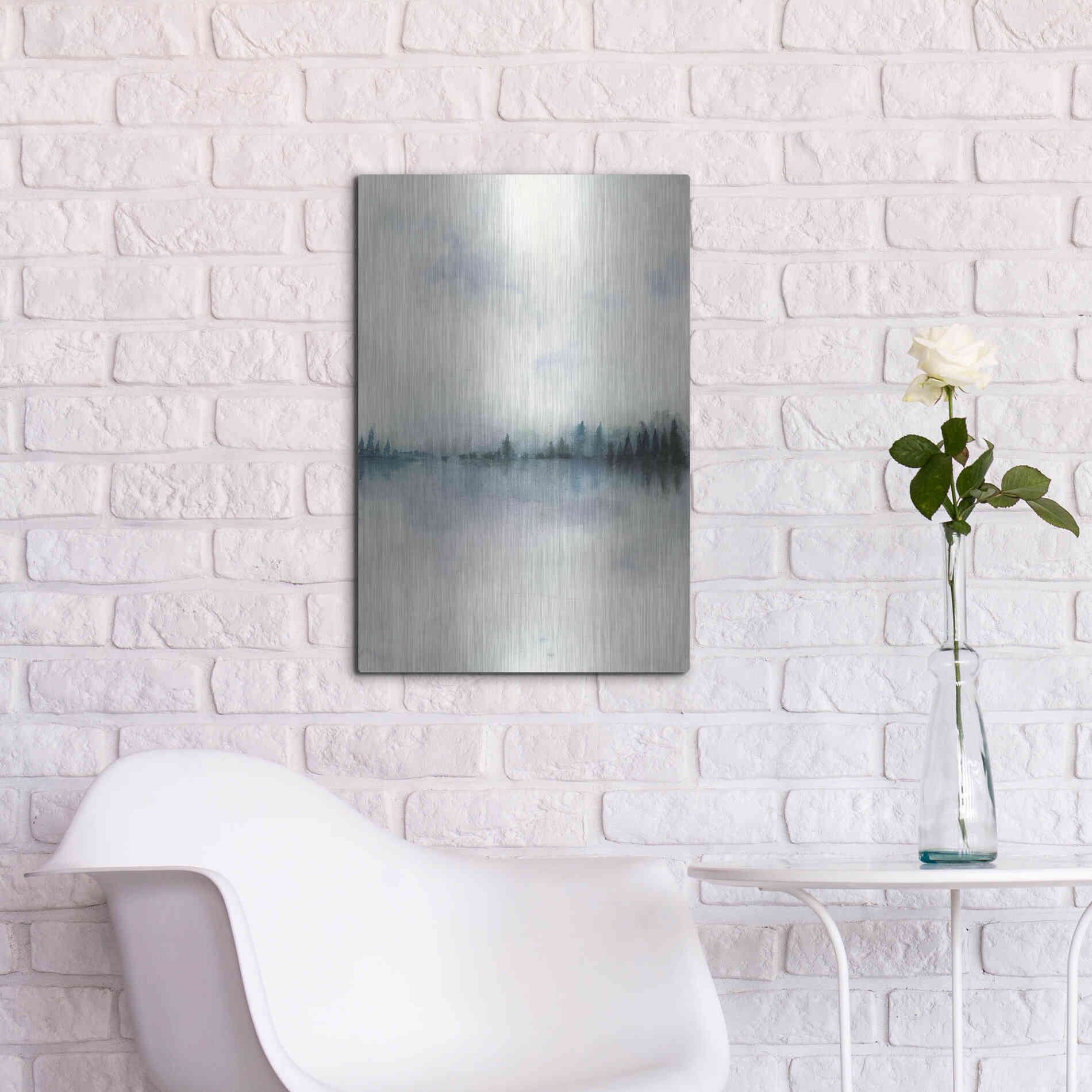 Luxe Metal Art 'Horizon Whisper I' by Grace Popp, Metal Wall Art,16x24