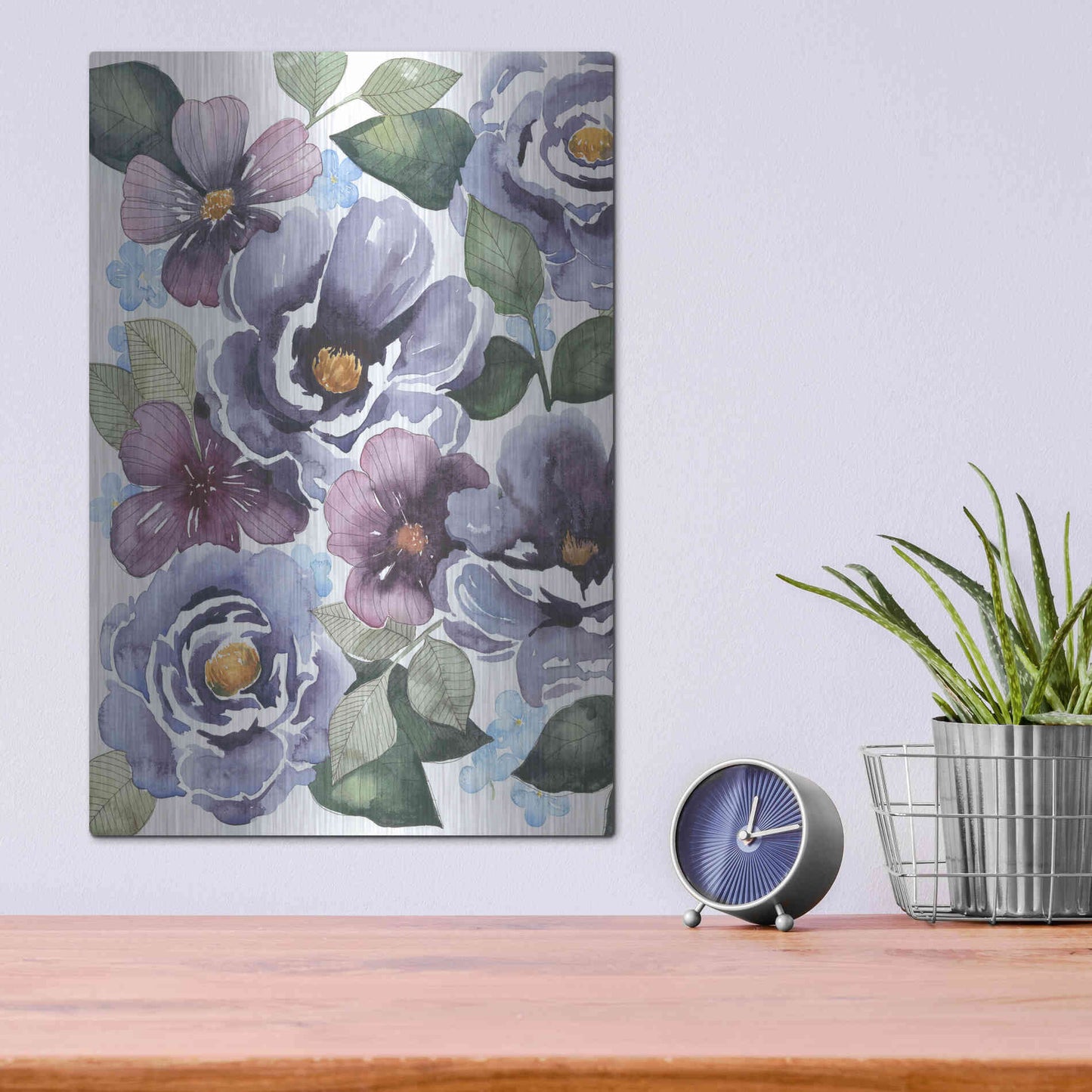 Luxe Metal Art 'Dancing Peonies I' by Grace Popp, Metal Wall Art,12x16