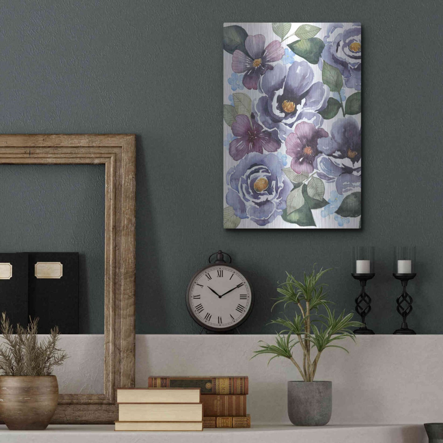 Luxe Metal Art 'Dancing Peonies I' by Grace Popp, Metal Wall Art,12x16