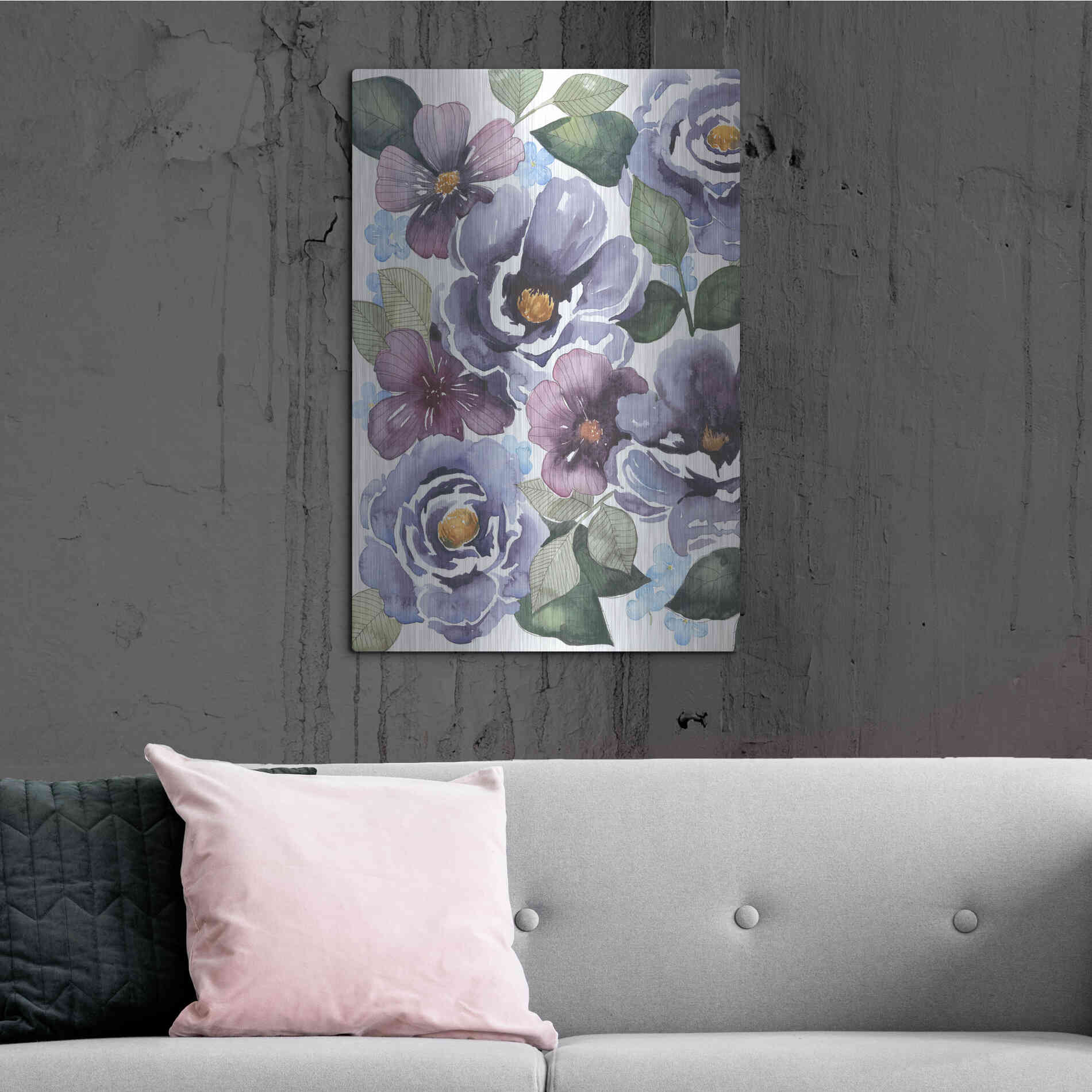 Luxe Metal Art 'Dancing Peonies I' by Grace Popp, Metal Wall Art,24x36