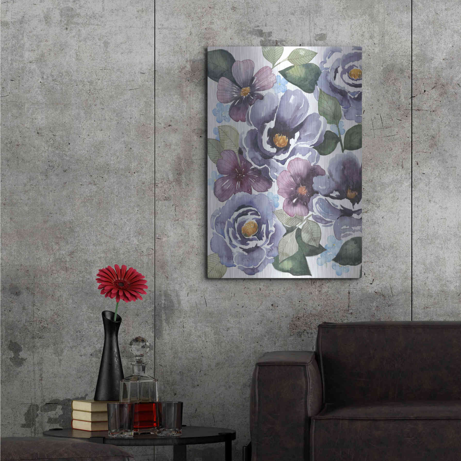 Luxe Metal Art 'Dancing Peonies I' by Grace Popp, Metal Wall Art,24x36