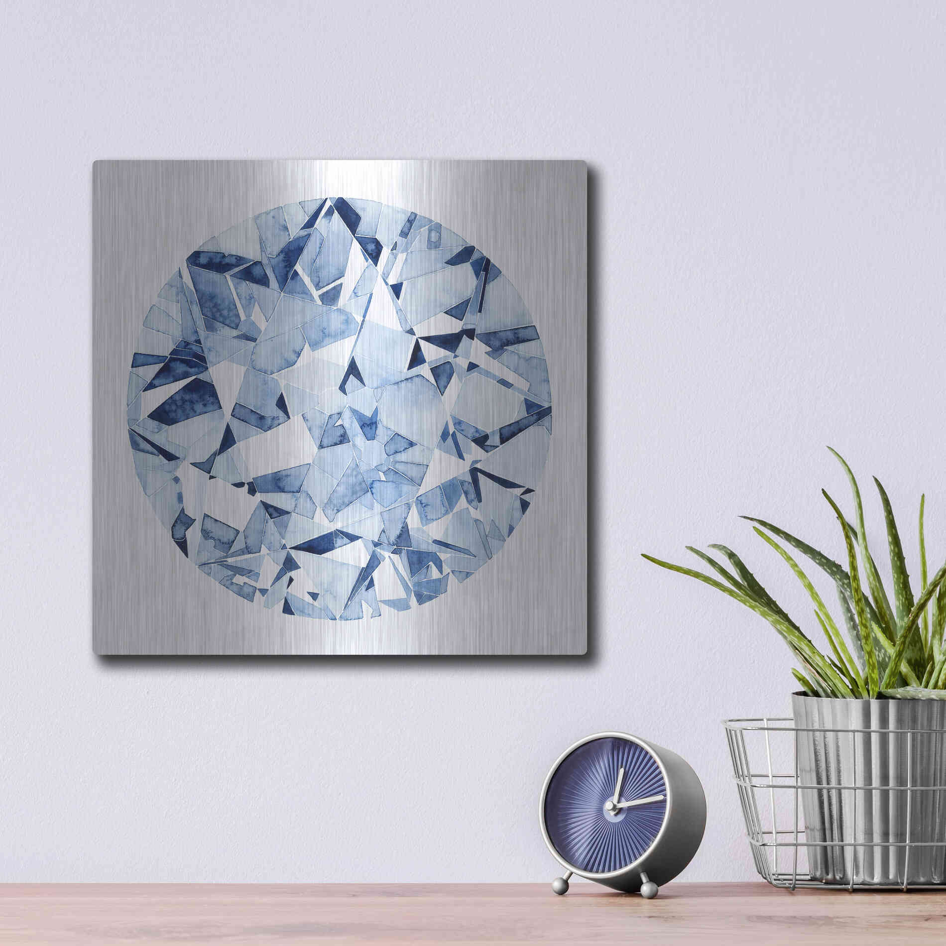 Luxe Metal Art 'Diamond Drops II' by Grace Popp, Metal Wall Art,12x12