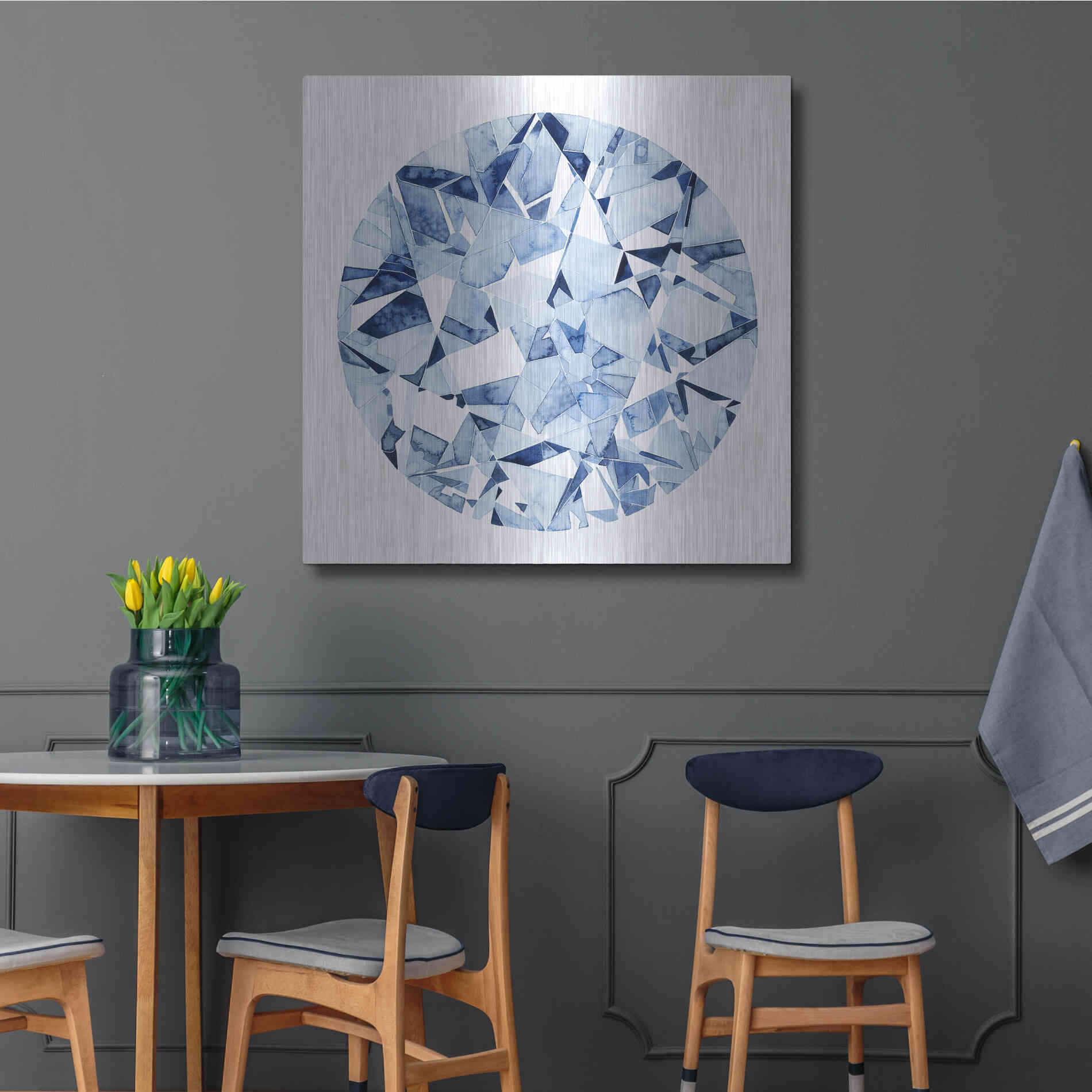 Luxe Metal Art 'Diamond Drops II' by Grace Popp, Metal Wall Art,36x36