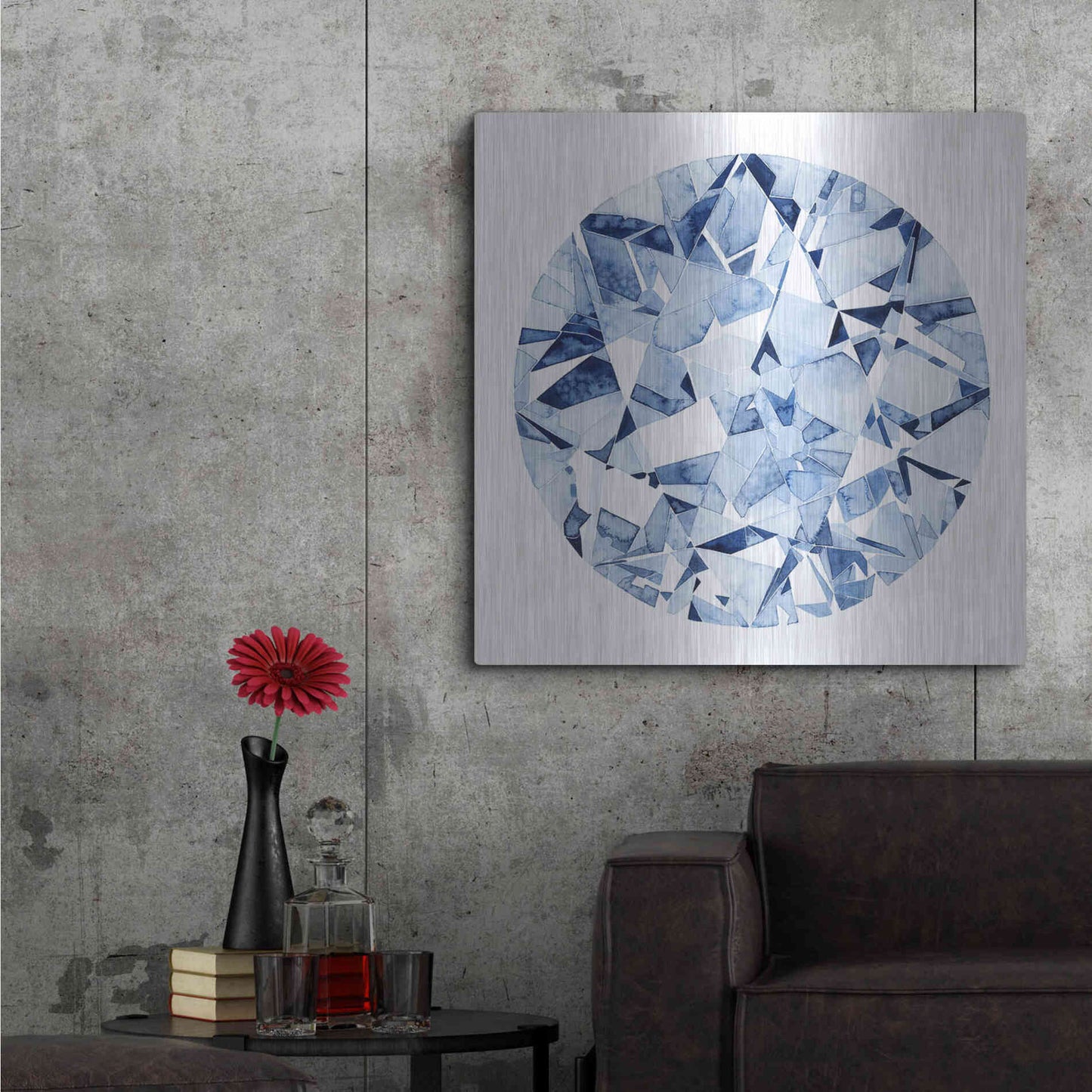 Luxe Metal Art 'Diamond Drops II' by Grace Popp, Metal Wall Art,36x36