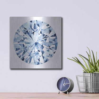Luxe Metal Art 'Diamond Drops I' by Grace Popp, Metal Wall Art,12x12
