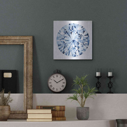 Luxe Metal Art 'Diamond Drops I' by Grace Popp, Metal Wall Art,12x12