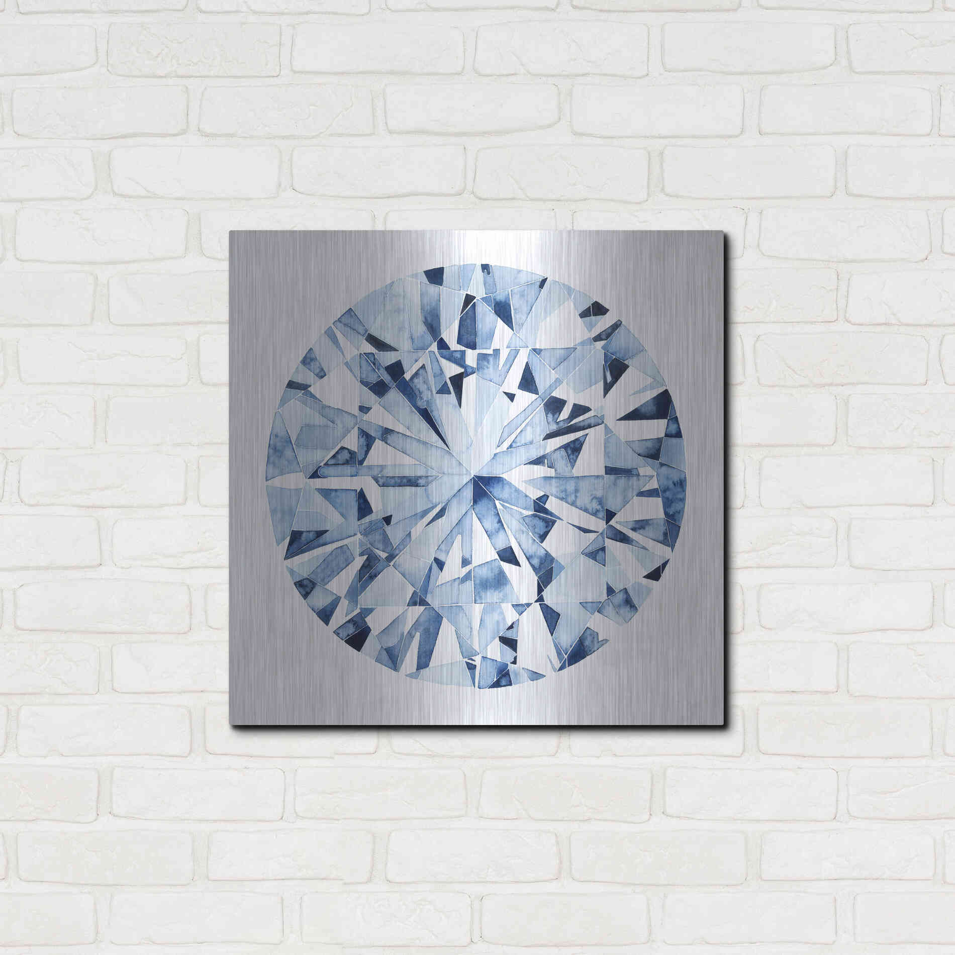 Luxe Metal Art 'Diamond Drops I' by Grace Popp, Metal Wall Art,24x24