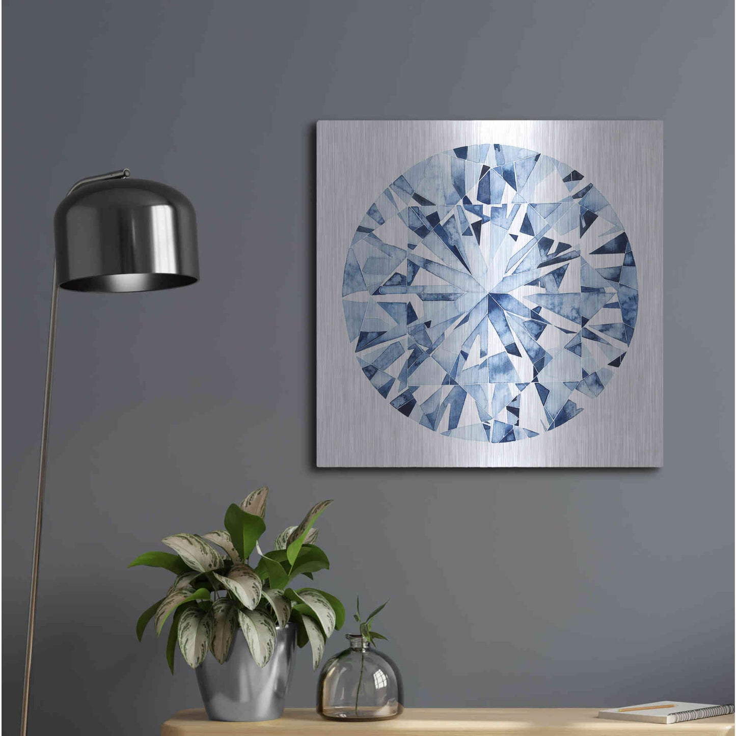 Luxe Metal Art 'Diamond Drops I' by Grace Popp, Metal Wall Art,24x24