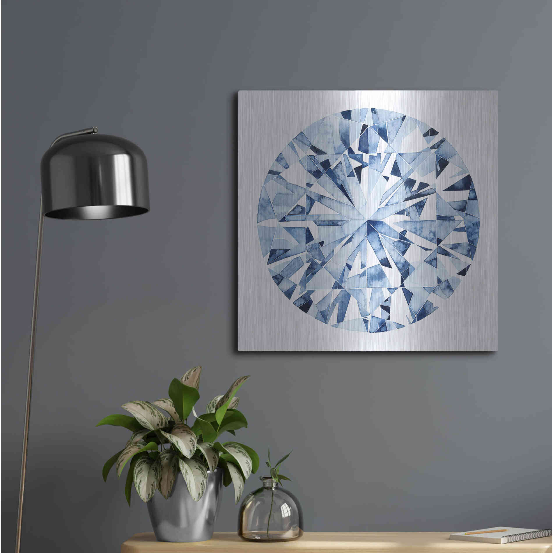 Luxe Metal Art 'Diamond Drops I' by Grace Popp, Metal Wall Art,24x24