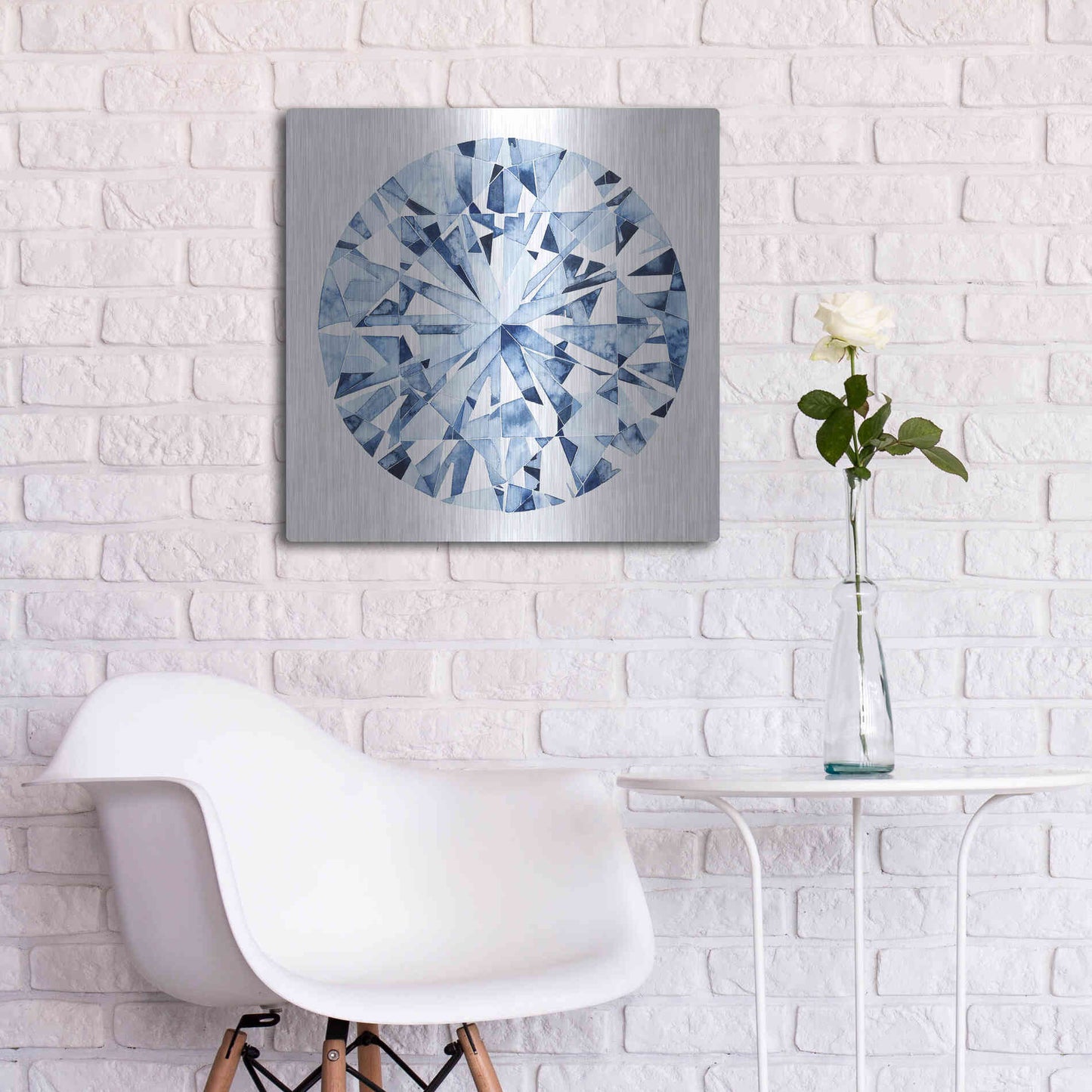 Luxe Metal Art 'Diamond Drops I' by Grace Popp, Metal Wall Art,24x24