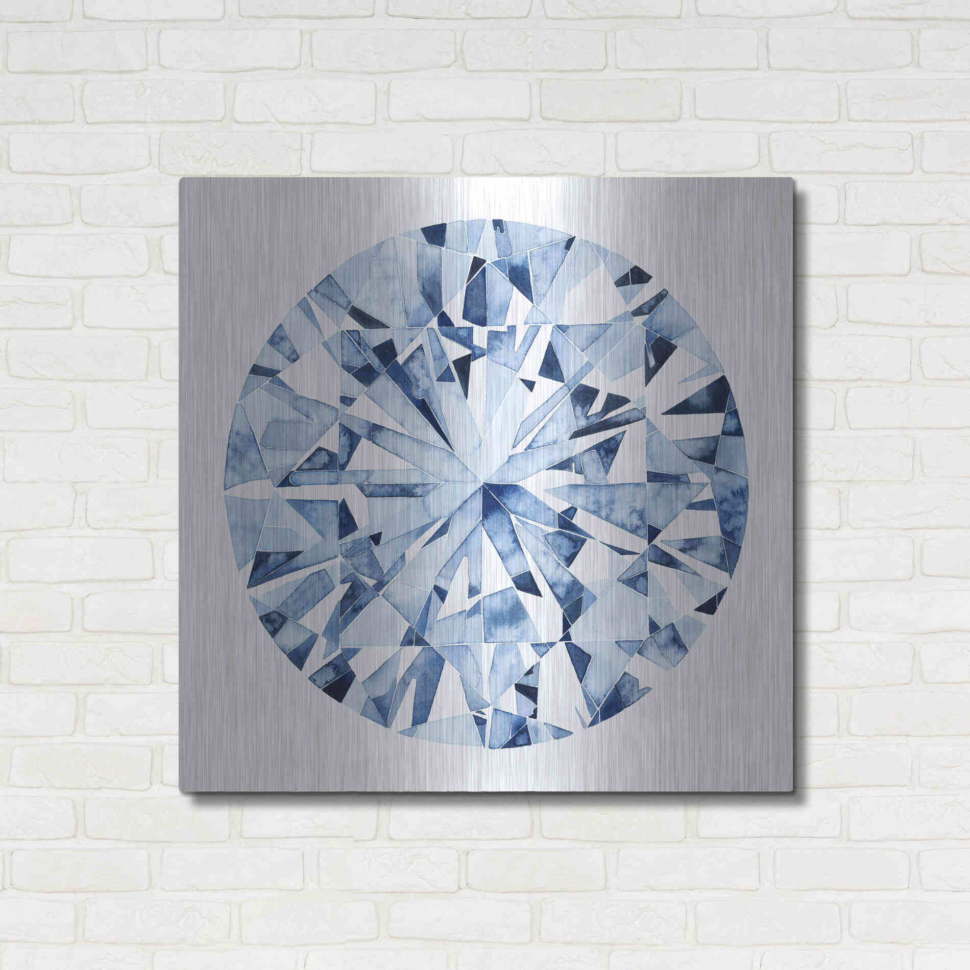 Luxe Metal Art 'Diamond Drops I' by Grace Popp, Metal Wall Art,36x36