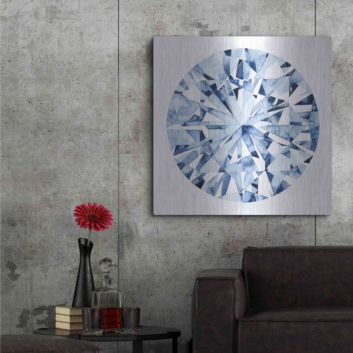 Luxe Metal Art 'Diamond Drops I' by Grace Popp, Metal Wall Art,36x36
