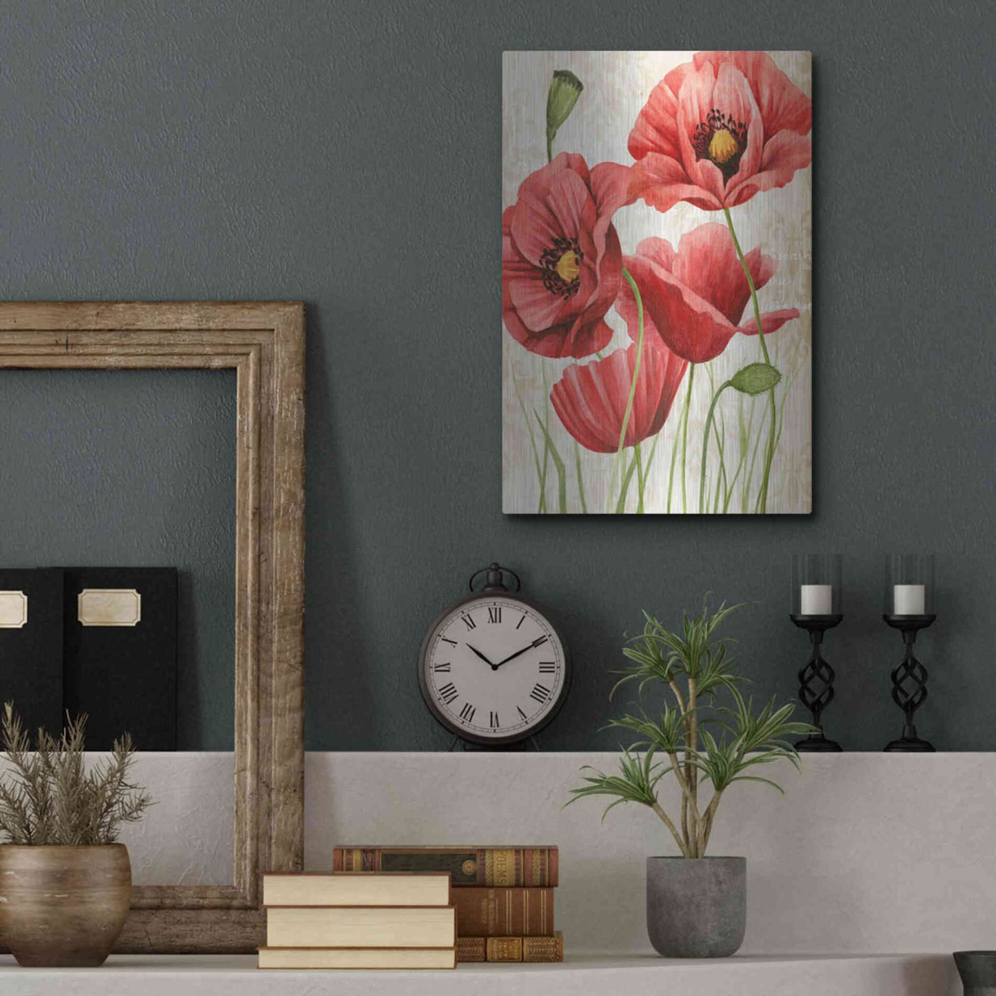 Luxe Metal Art 'Poised Poppy I' by Grace Popp, Metal Wall Art,12x16