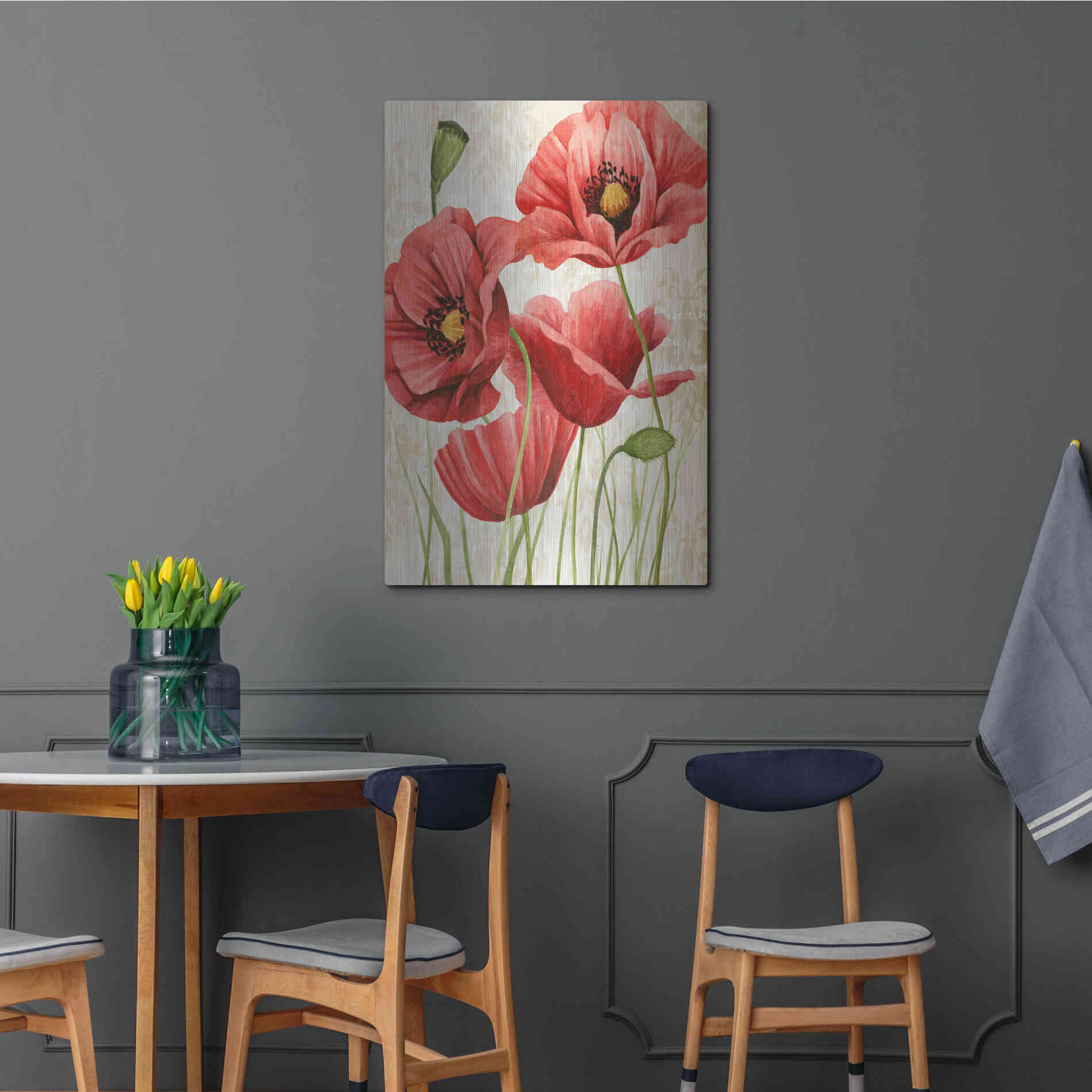 Luxe Metal Art 'Poised Poppy I' by Grace Popp, Metal Wall Art,24x36