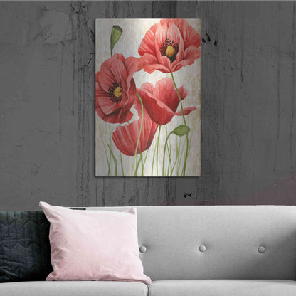 Luxe Metal Art 'Poised Poppy I' by Grace Popp, Metal Wall Art,24x36