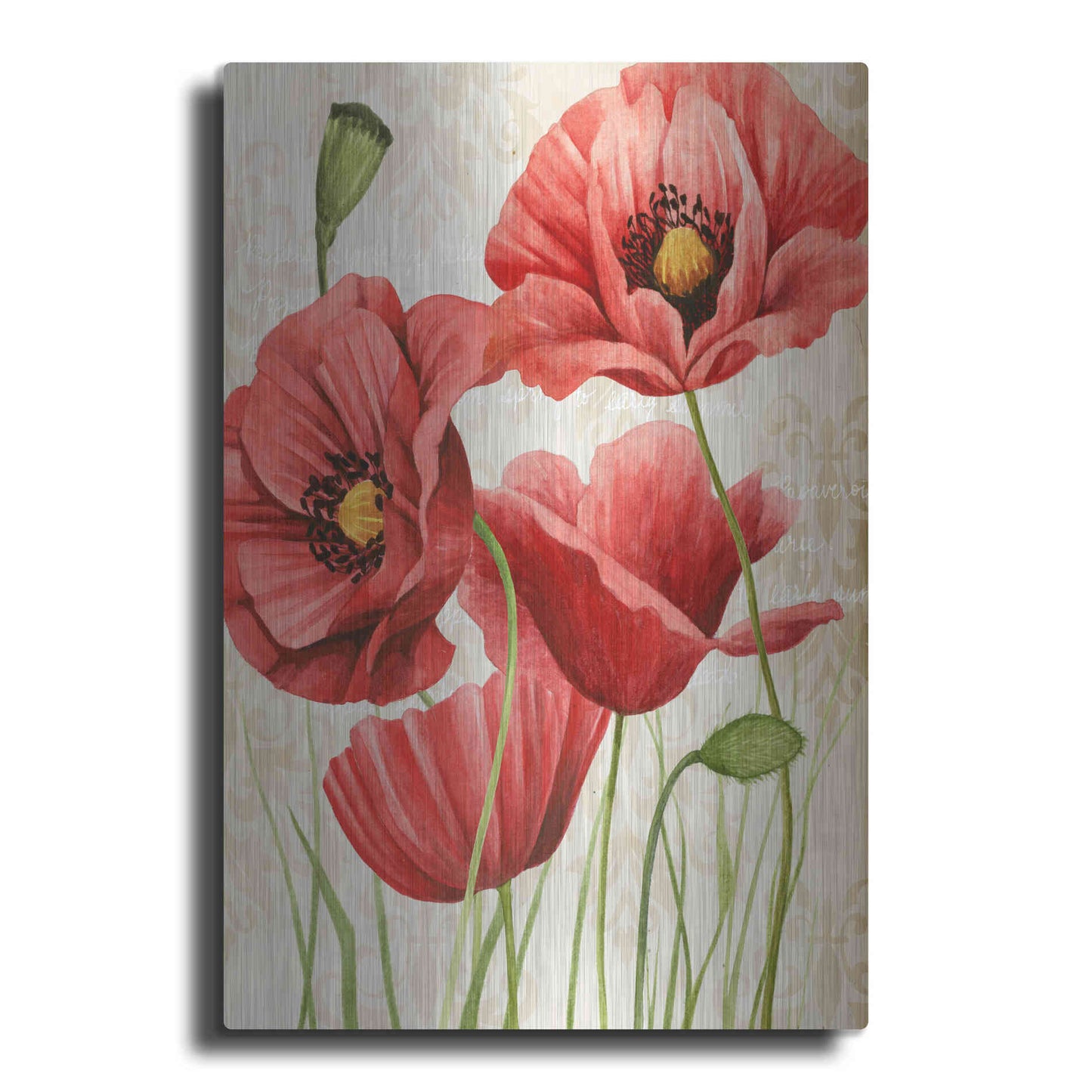 Luxe Metal Art 'Poised Poppy I' by Grace Popp, Metal Wall Art