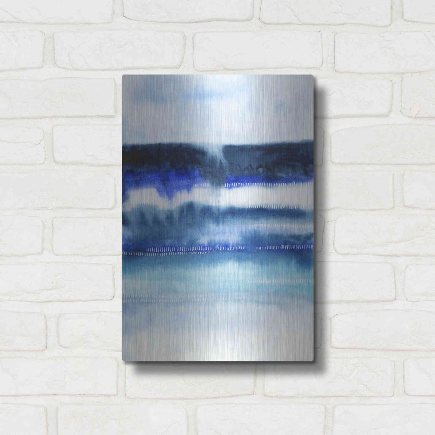 Luxe Metal Art 'Shorebreak Abstract I' by Grace Popp, Metal Wall Art,12x16