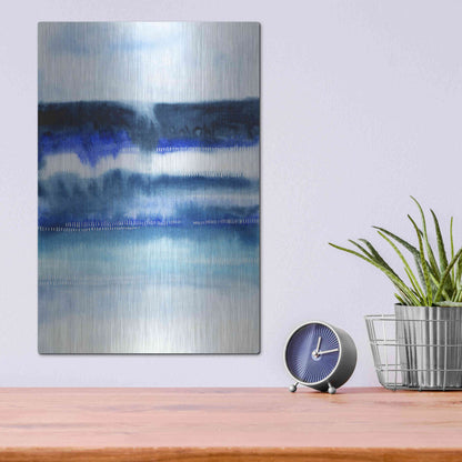 Luxe Metal Art 'Shorebreak Abstract I' by Grace Popp, Metal Wall Art,12x16