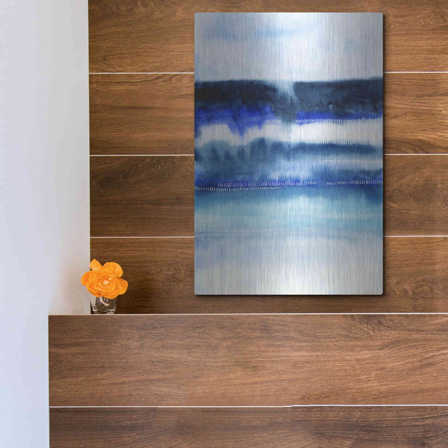 Luxe Metal Art 'Shorebreak Abstract I' by Grace Popp, Metal Wall Art,12x16