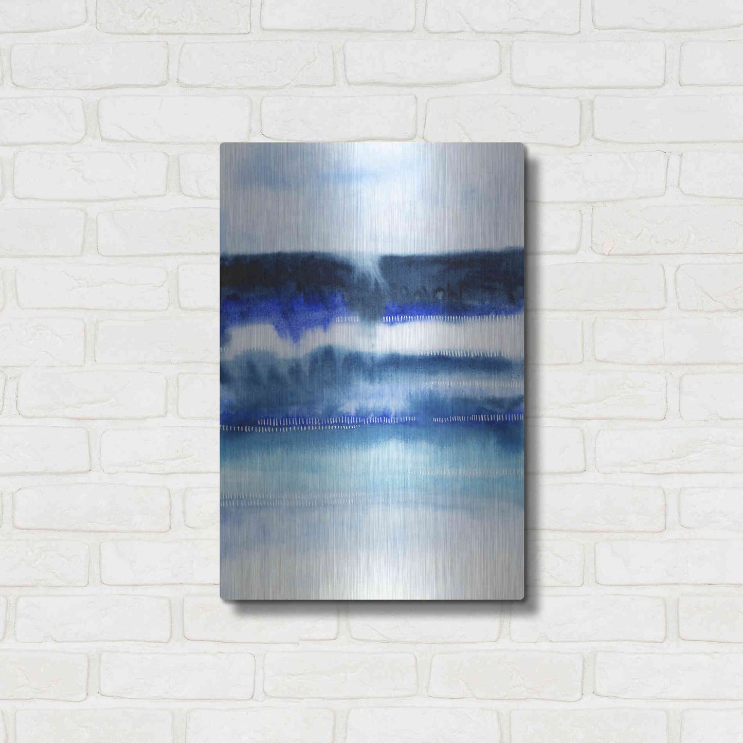 Luxe Metal Art 'Shorebreak Abstract I' by Grace Popp, Metal Wall Art,16x24
