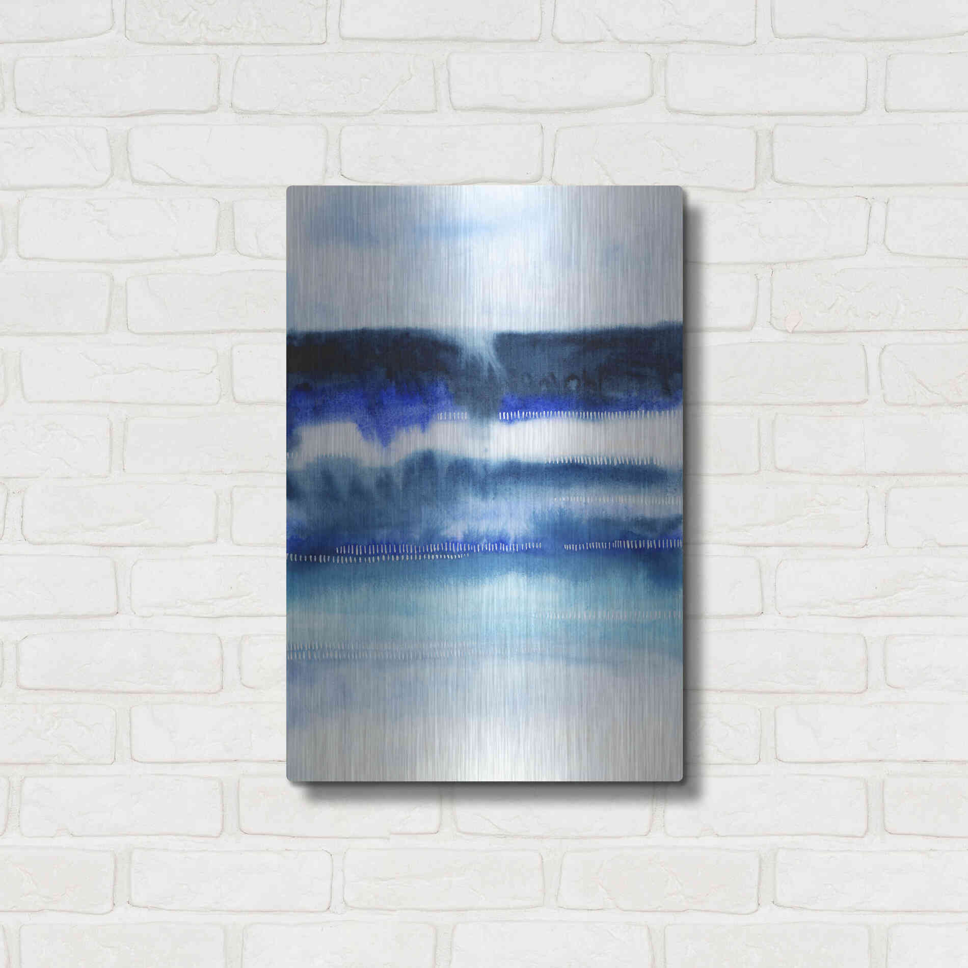 Luxe Metal Art 'Shorebreak Abstract I' by Grace Popp, Metal Wall Art,16x24