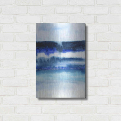 Luxe Metal Art 'Shorebreak Abstract I' by Grace Popp, Metal Wall Art,16x24