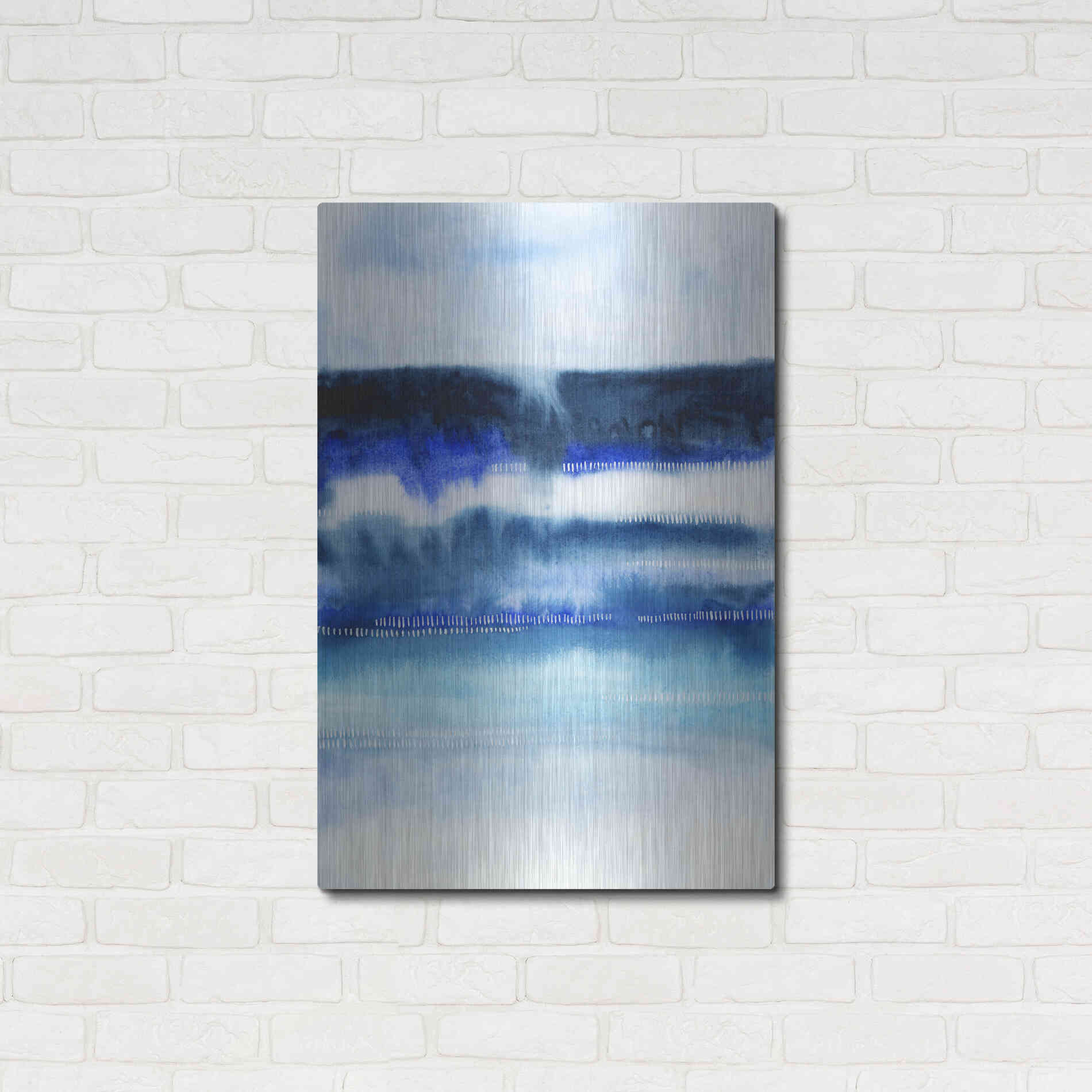 Luxe Metal Art 'Shorebreak Abstract I' by Grace Popp, Metal Wall Art,24x36