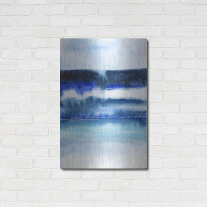 Luxe Metal Art 'Shorebreak Abstract I' by Grace Popp, Metal Wall Art,24x36