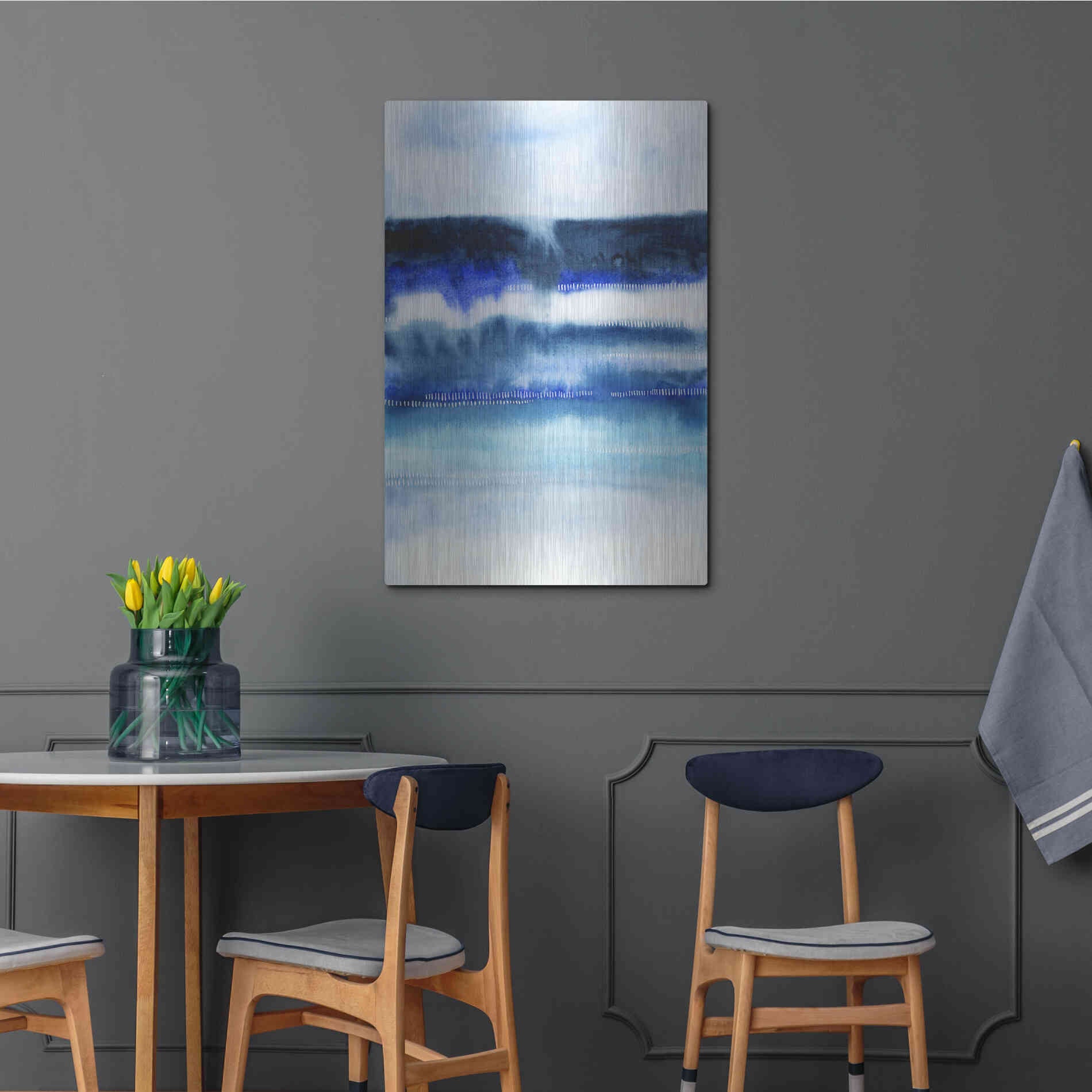 Luxe Metal Art 'Shorebreak Abstract I' by Grace Popp, Metal Wall Art,24x36