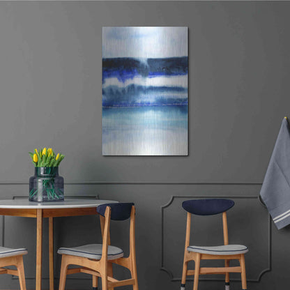 Luxe Metal Art 'Shorebreak Abstract I' by Grace Popp, Metal Wall Art,24x36