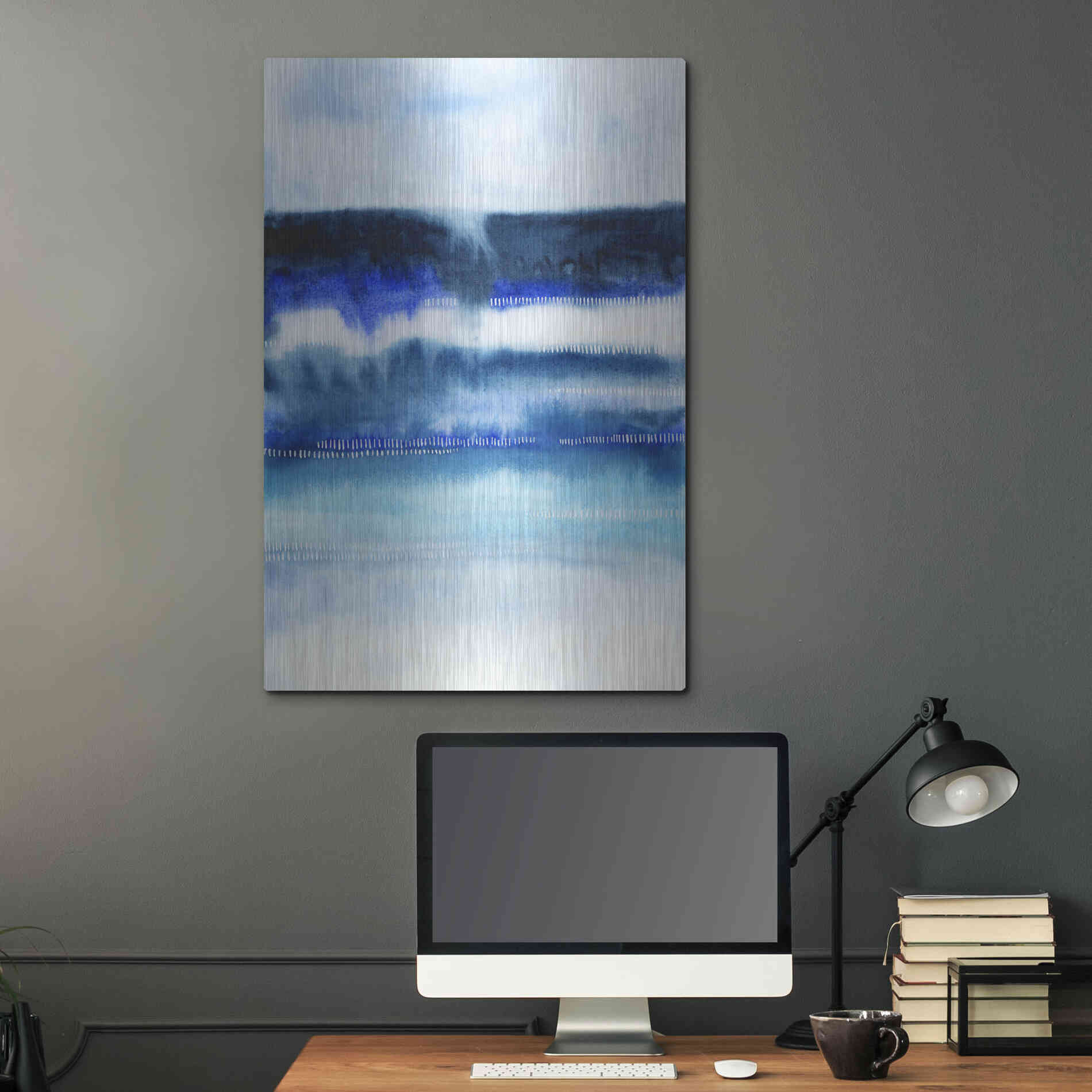 Luxe Metal Art 'Shorebreak Abstract I' by Grace Popp, Metal Wall Art,24x36