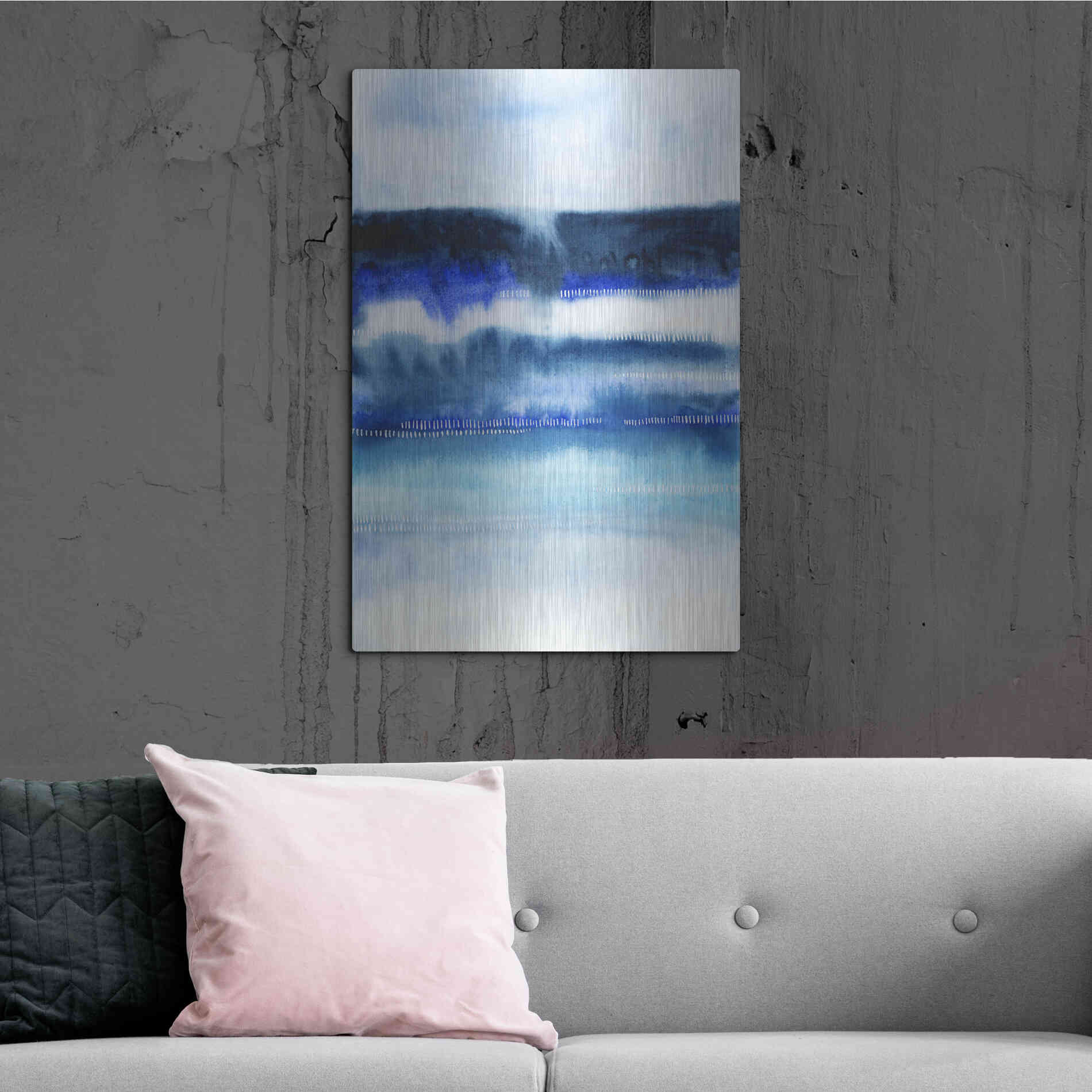 Luxe Metal Art 'Shorebreak Abstract I' by Grace Popp, Metal Wall Art,24x36