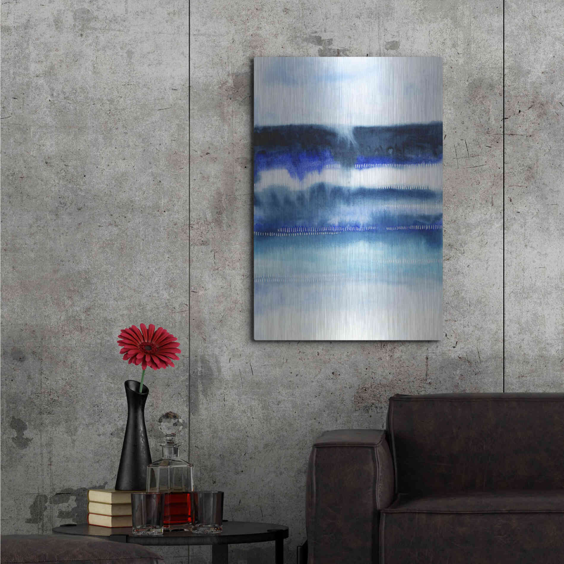 Luxe Metal Art 'Shorebreak Abstract I' by Grace Popp, Metal Wall Art,24x36