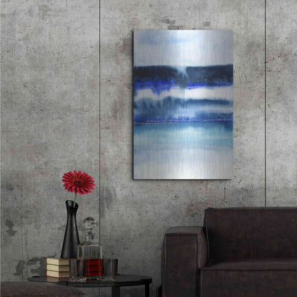 Luxe Metal Art 'Shorebreak Abstract I' by Grace Popp, Metal Wall Art,24x36