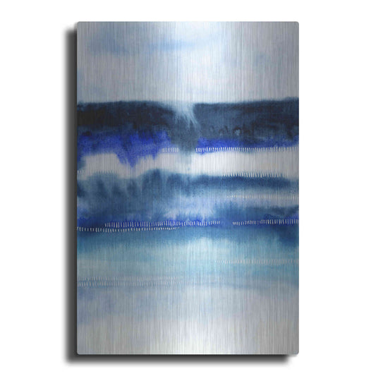 Luxe Metal Art 'Shorebreak Abstract I' by Grace Popp, Metal Wall Art