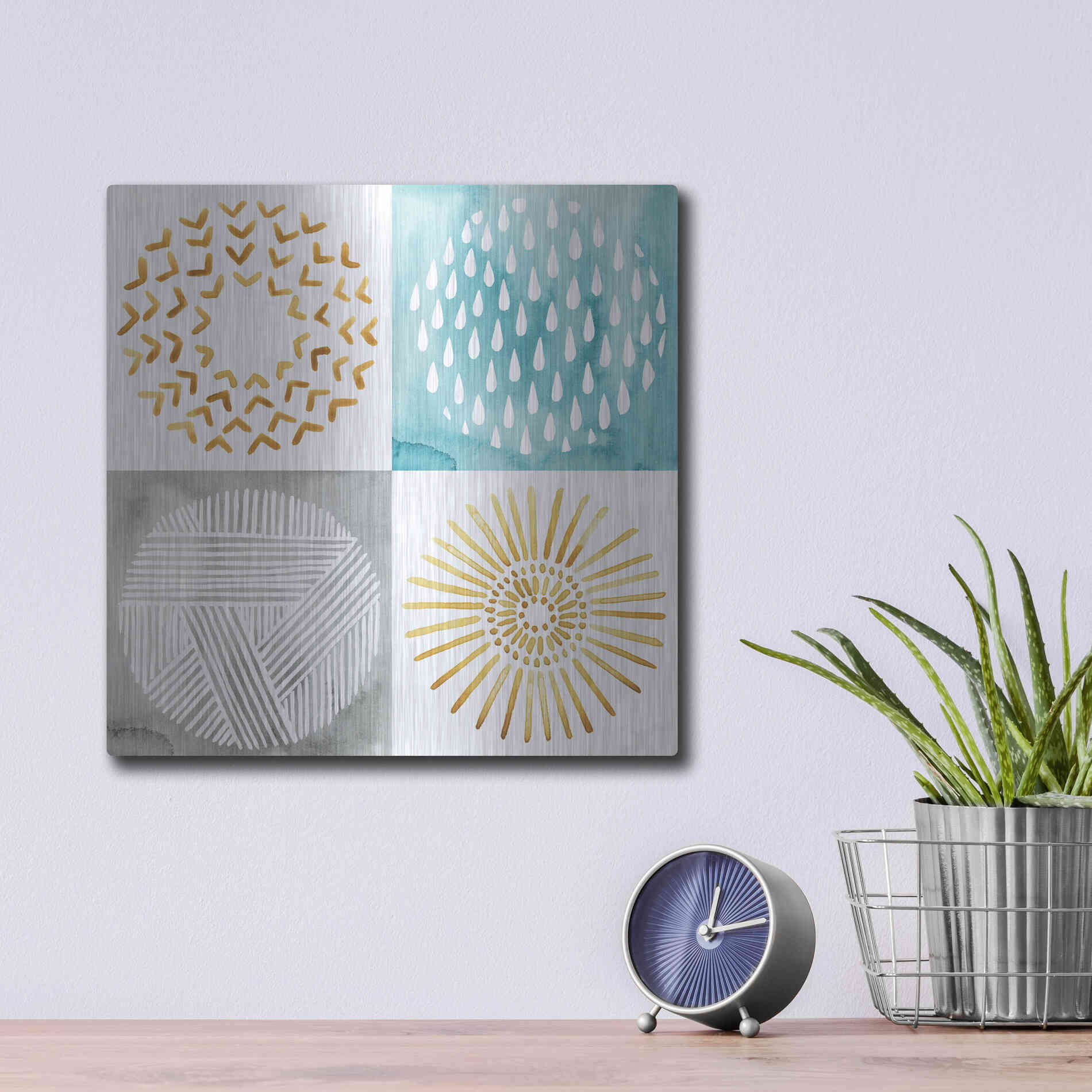 Luxe Metal Art 'Celestial Ring II' by Grace Popp, Metal Wall Art,12x12