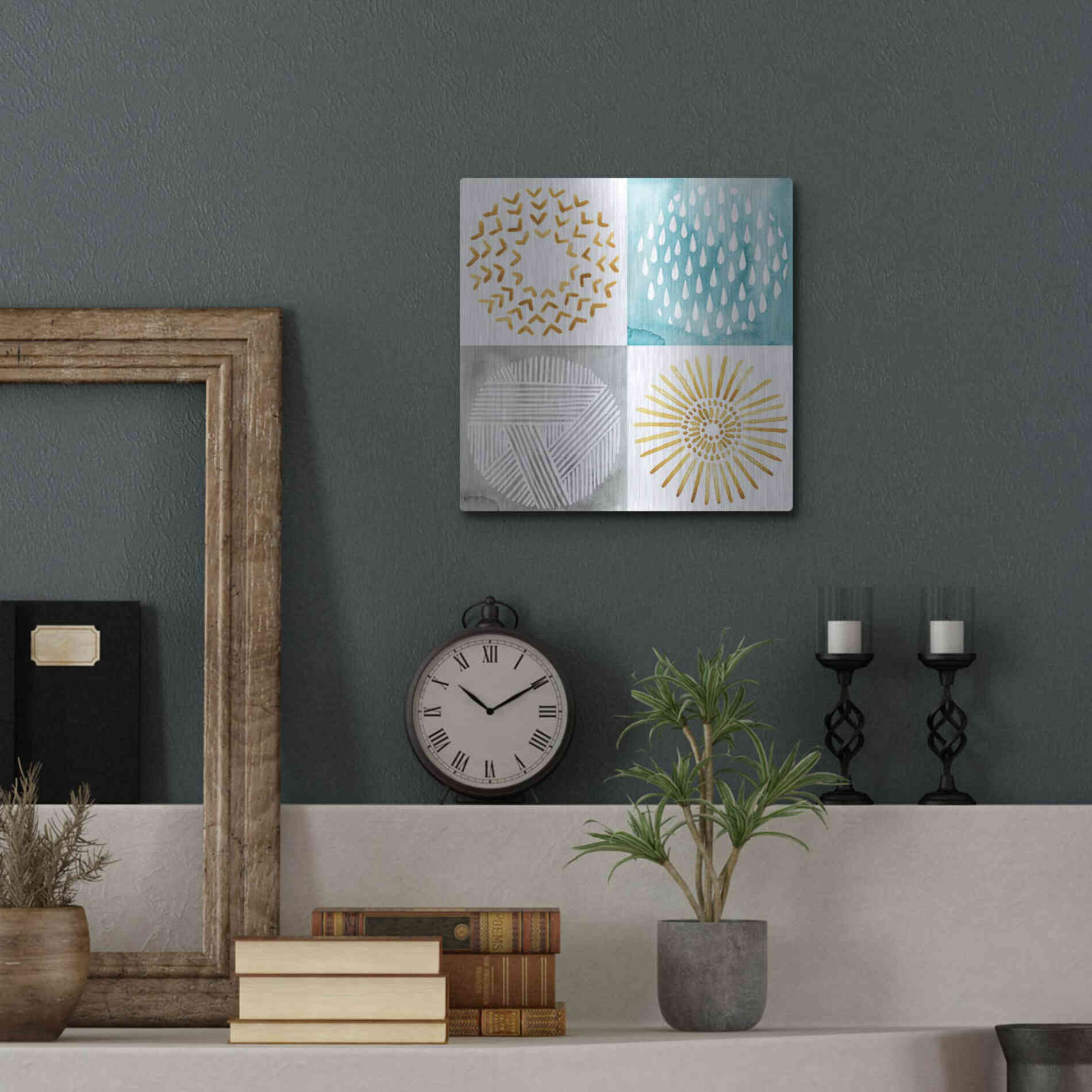Luxe Metal Art 'Celestial Ring II' by Grace Popp, Metal Wall Art,12x12