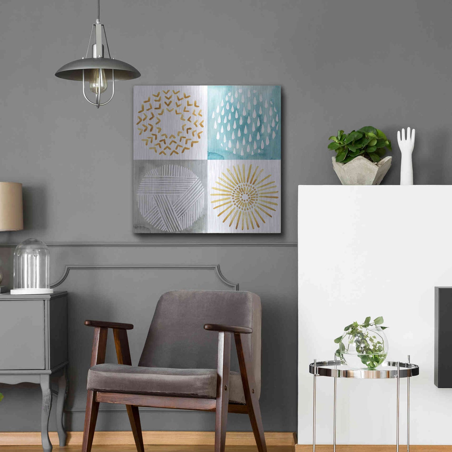 Luxe Metal Art 'Celestial Ring II' by Grace Popp, Metal Wall Art,24x24