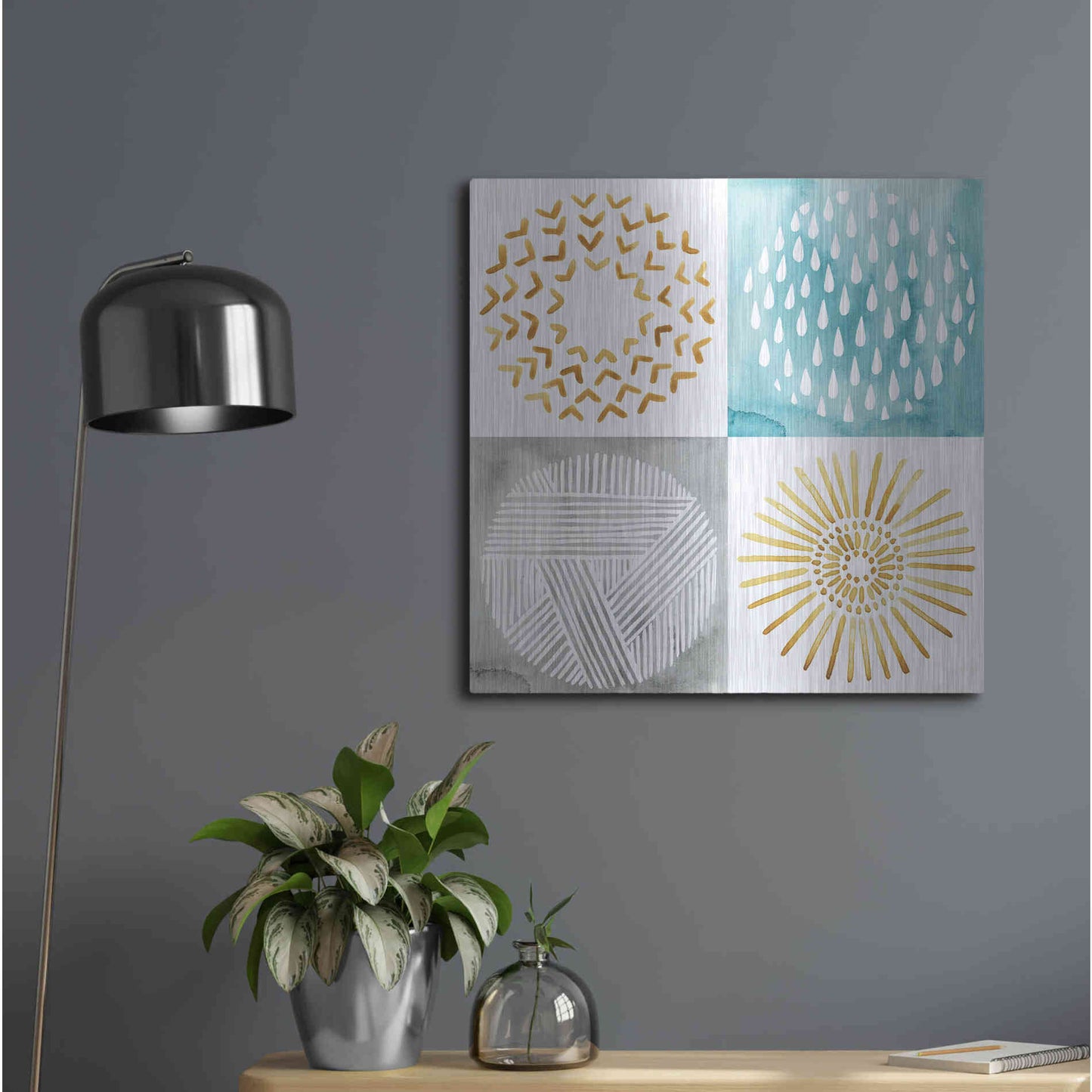 Luxe Metal Art 'Celestial Ring II' by Grace Popp, Metal Wall Art,24x24