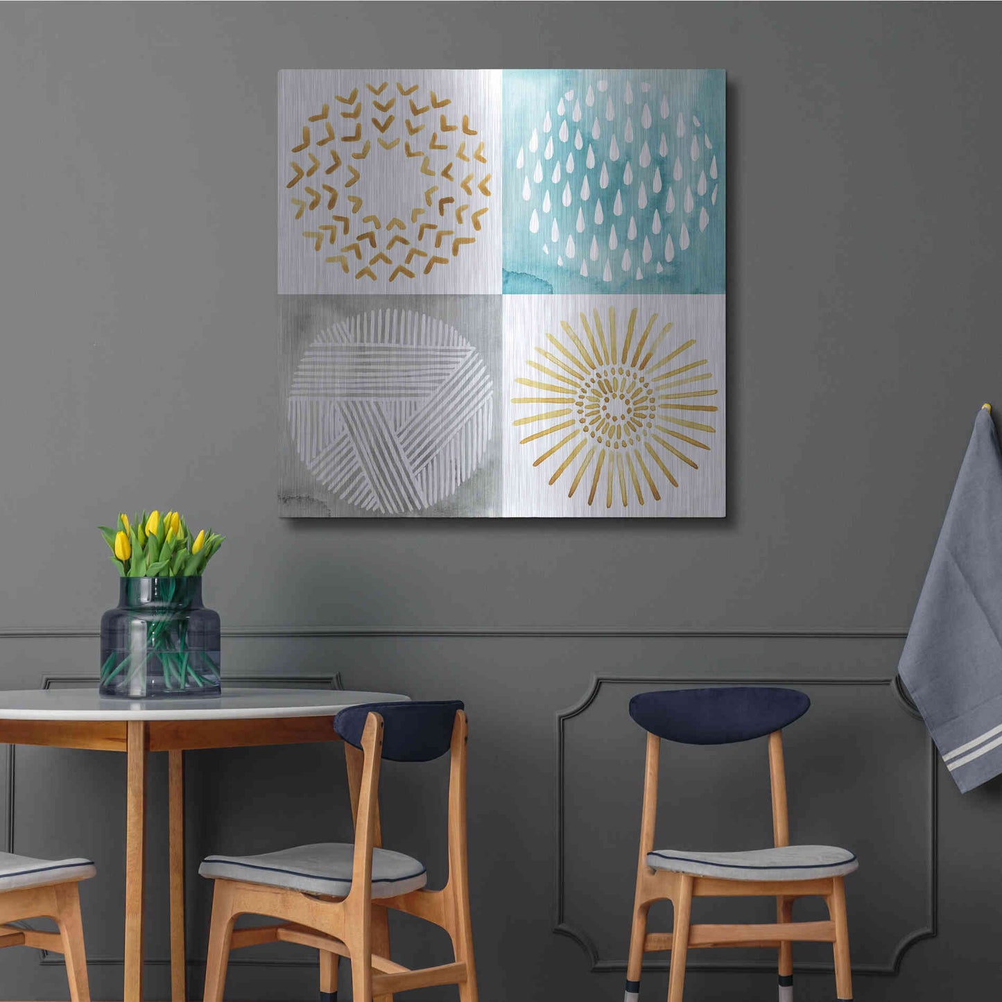 Luxe Metal Art 'Celestial Ring II' by Grace Popp, Metal Wall Art,36x36