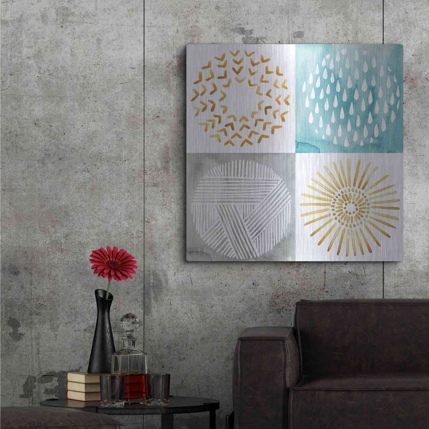 Luxe Metal Art 'Celestial Ring II' by Grace Popp, Metal Wall Art,36x36