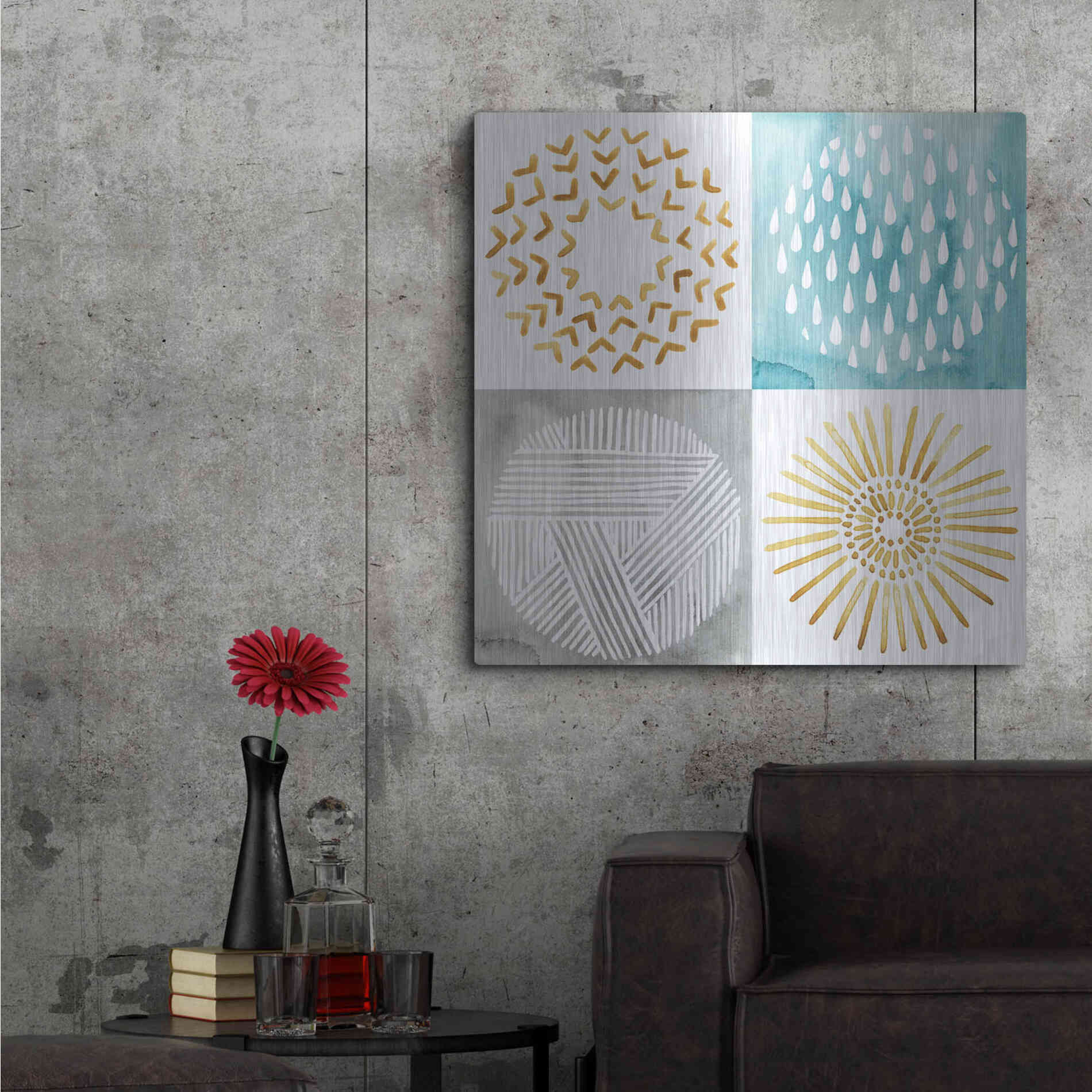 Luxe Metal Art 'Celestial Ring II' by Grace Popp, Metal Wall Art,36x36