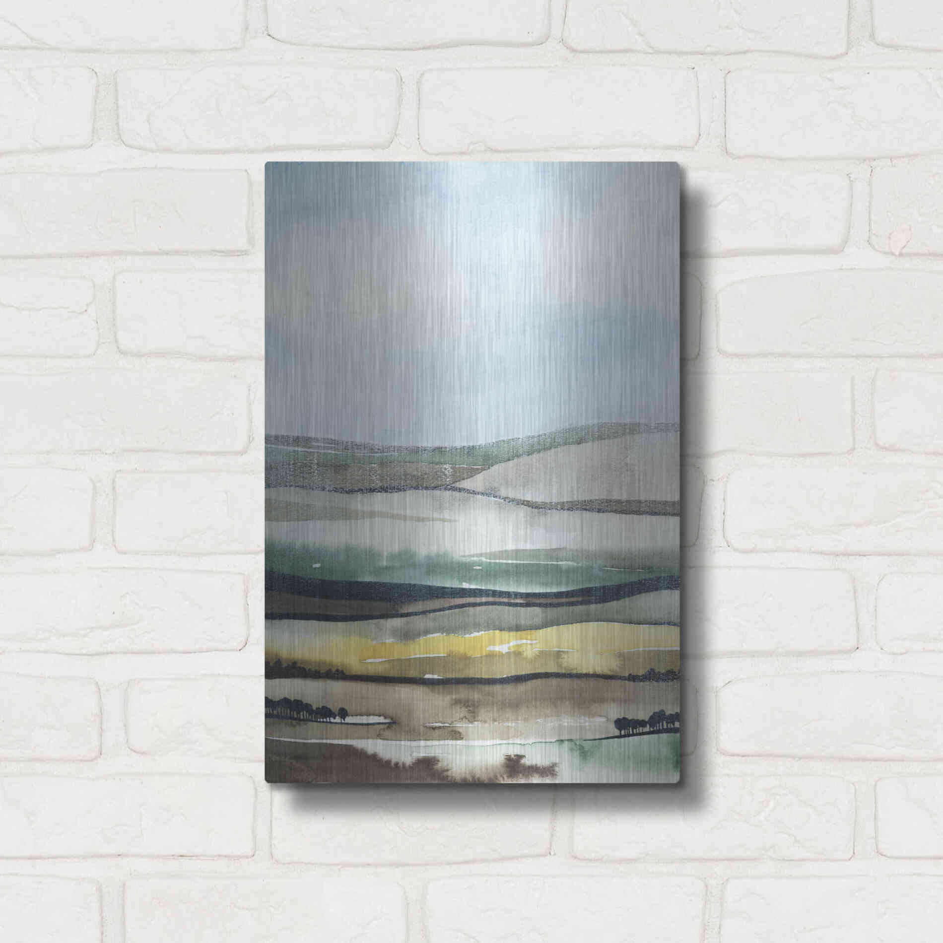 Luxe Metal Art 'Virga II' by Grace Popp, Metal Wall Art,12x16