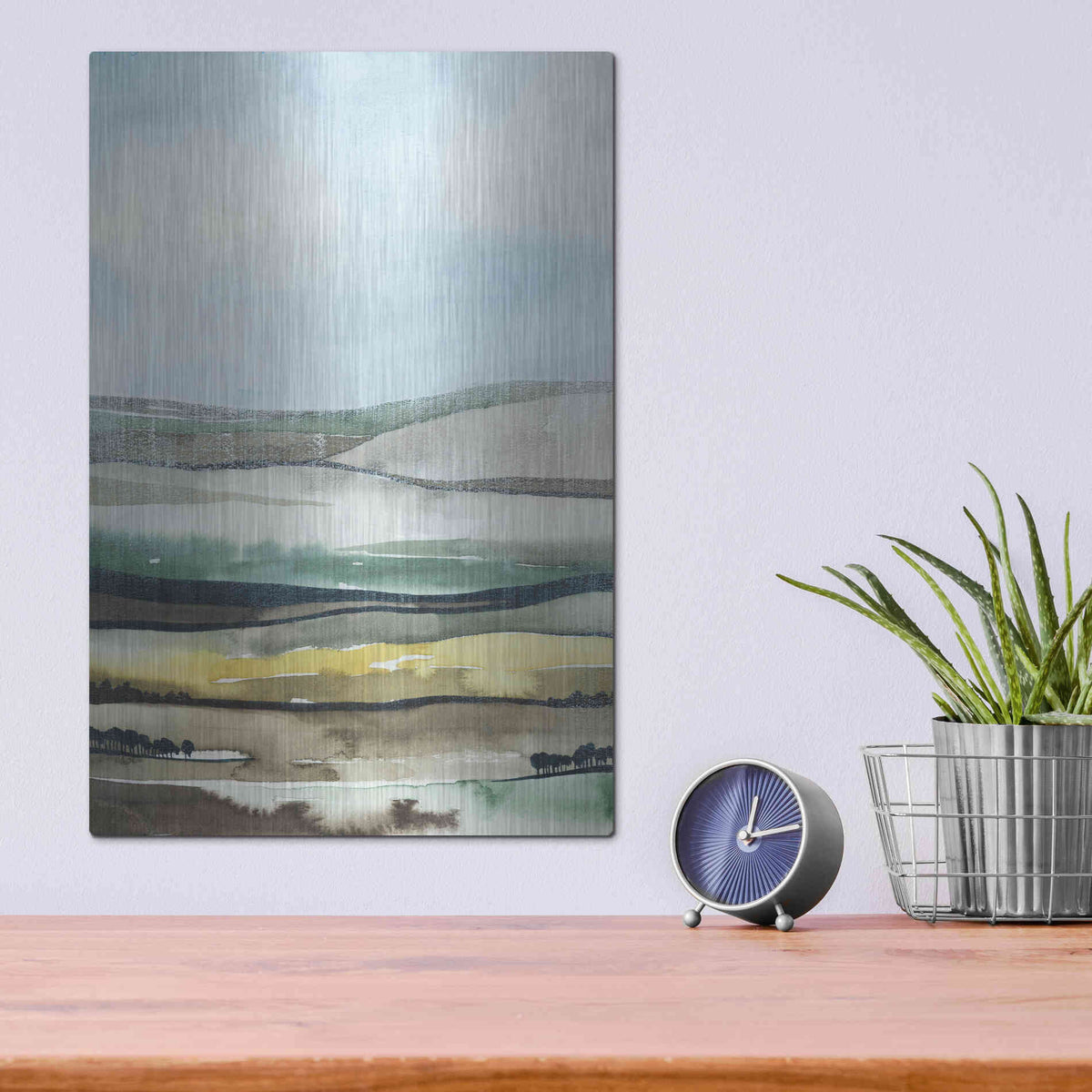 Luxe Metal Art 'Virga II' by Grace Popp, Metal Wall Art,12x16