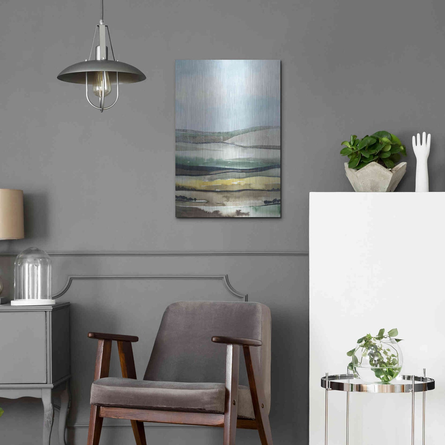 Luxe Metal Art 'Virga II' by Grace Popp, Metal Wall Art,16x24